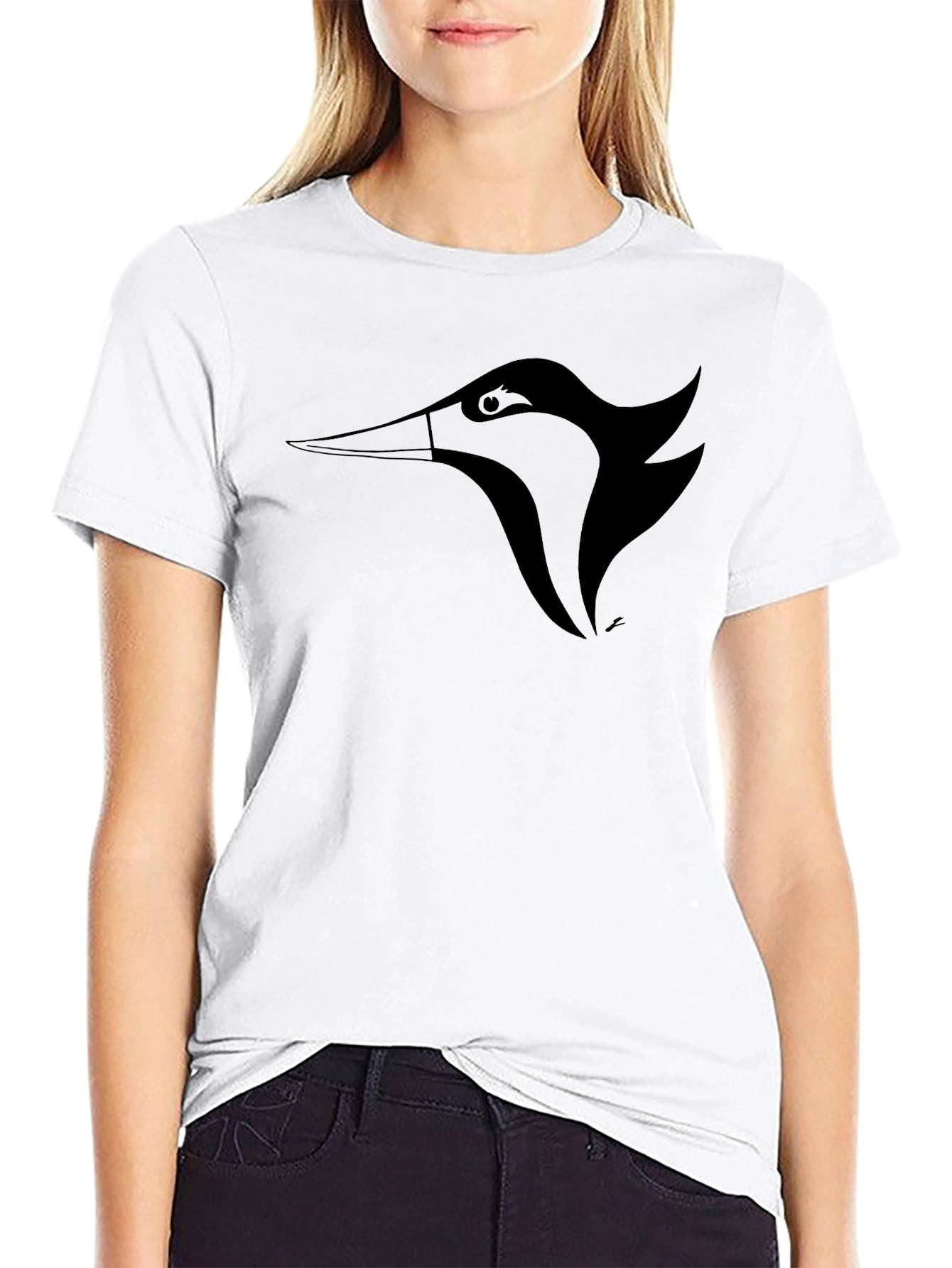 Mens Black Graphic Tee - Bird Design