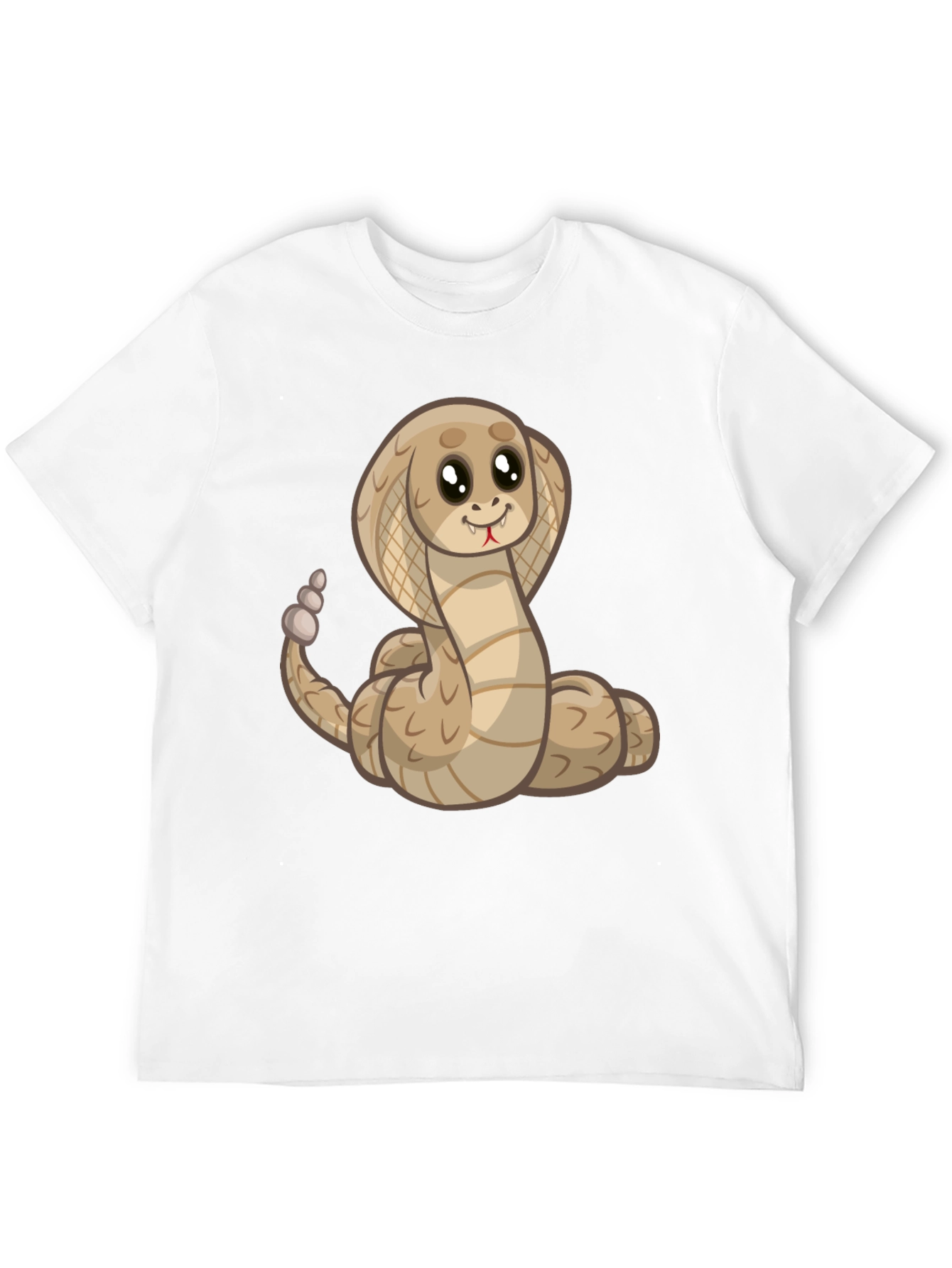 Cute Cartoon Cobra Snake Black T-Shirt