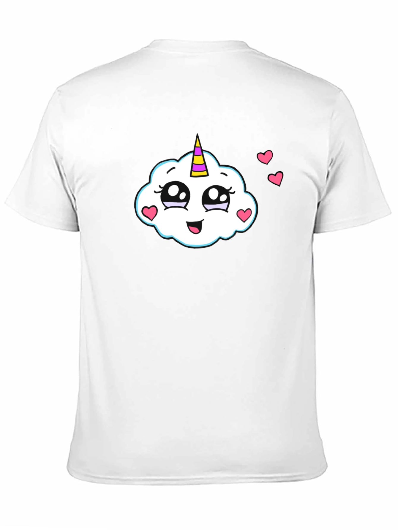 Cute Cloud Unicorn Black T-Shirt