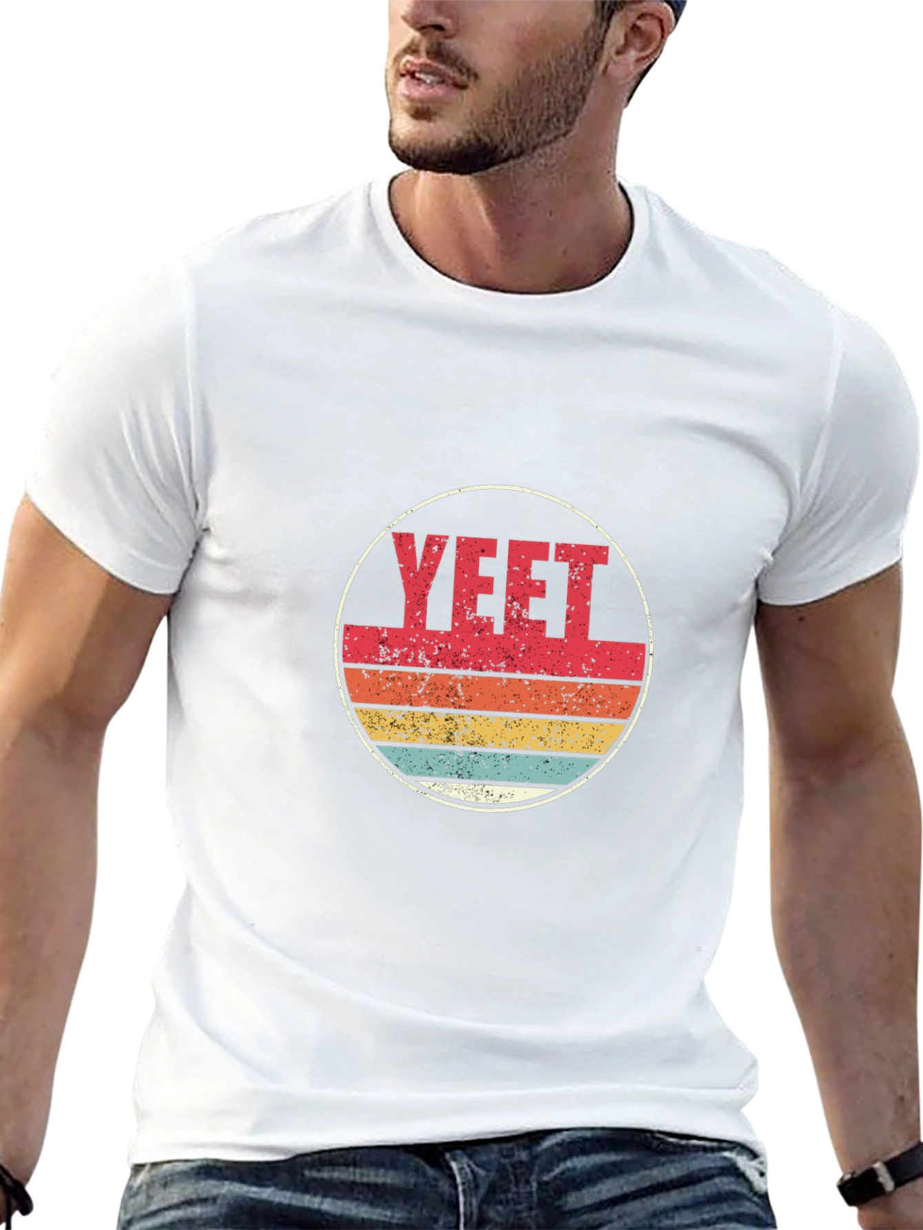 YEET Retro Style Graphic T-Shirt - Black
