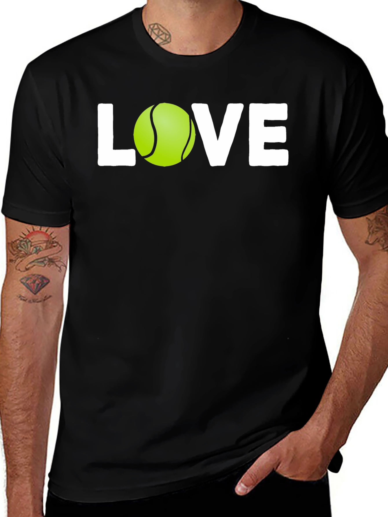 Tennis Love Graphic T-Shirt - Unisex Black Tee