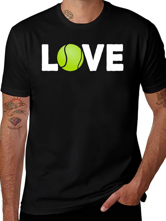 Tennis Love Graphic T-Shirt - Unisex Black Tee