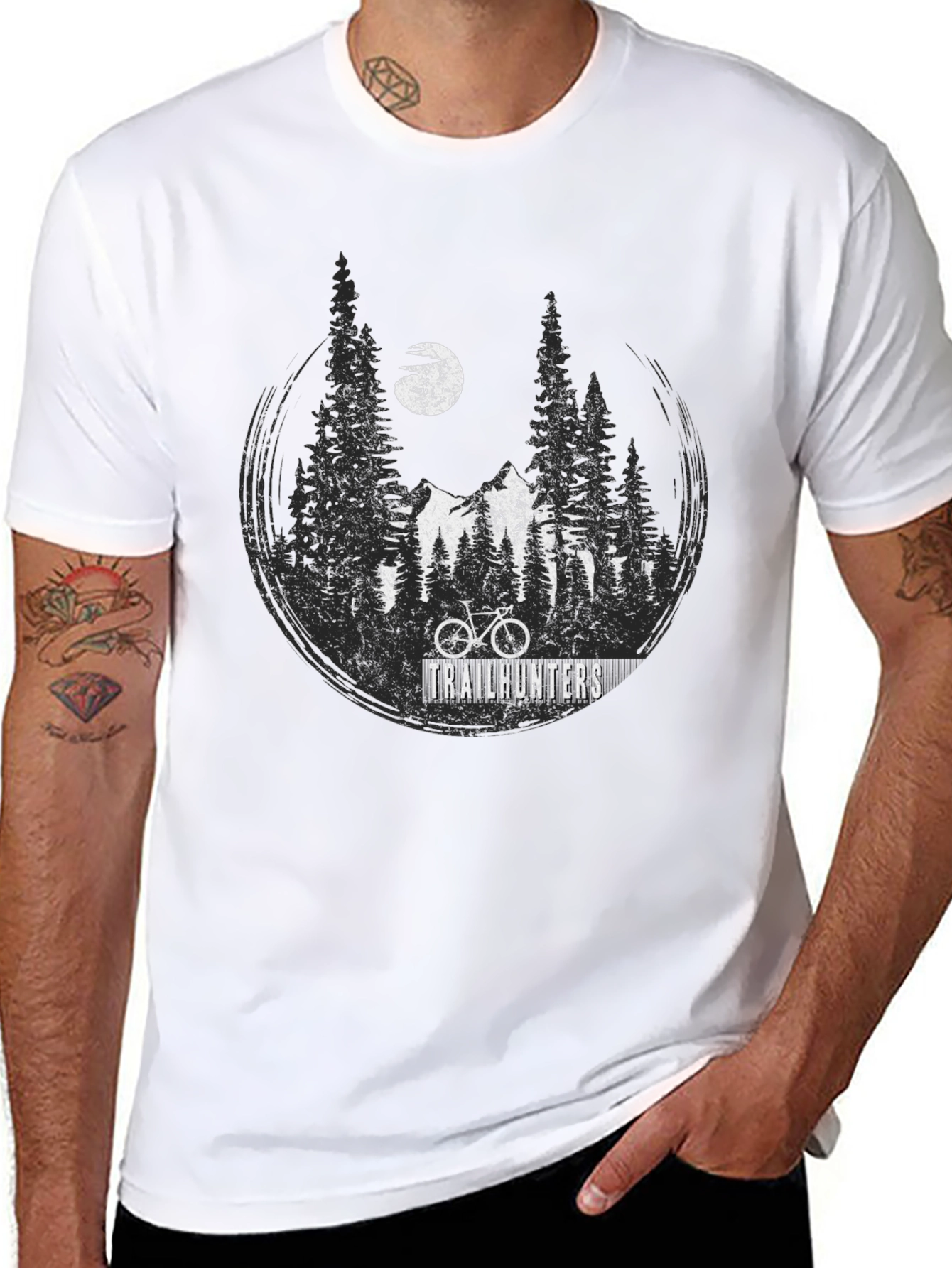 Trailhunters Graphic Tee - Mountain Bike Adventure Shirt