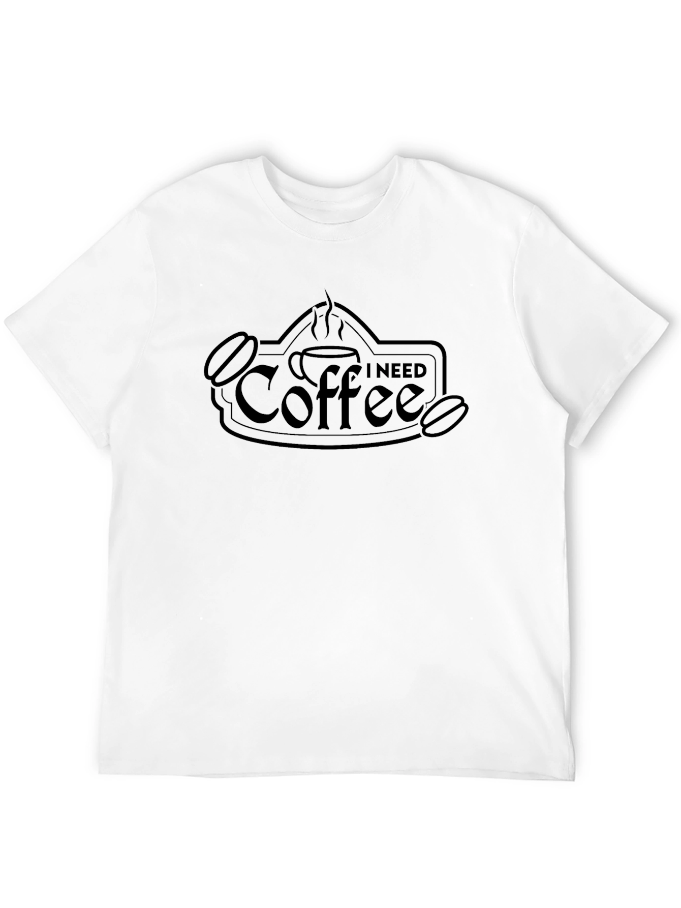 I Need Coffee Graphic Black T-Shirt
