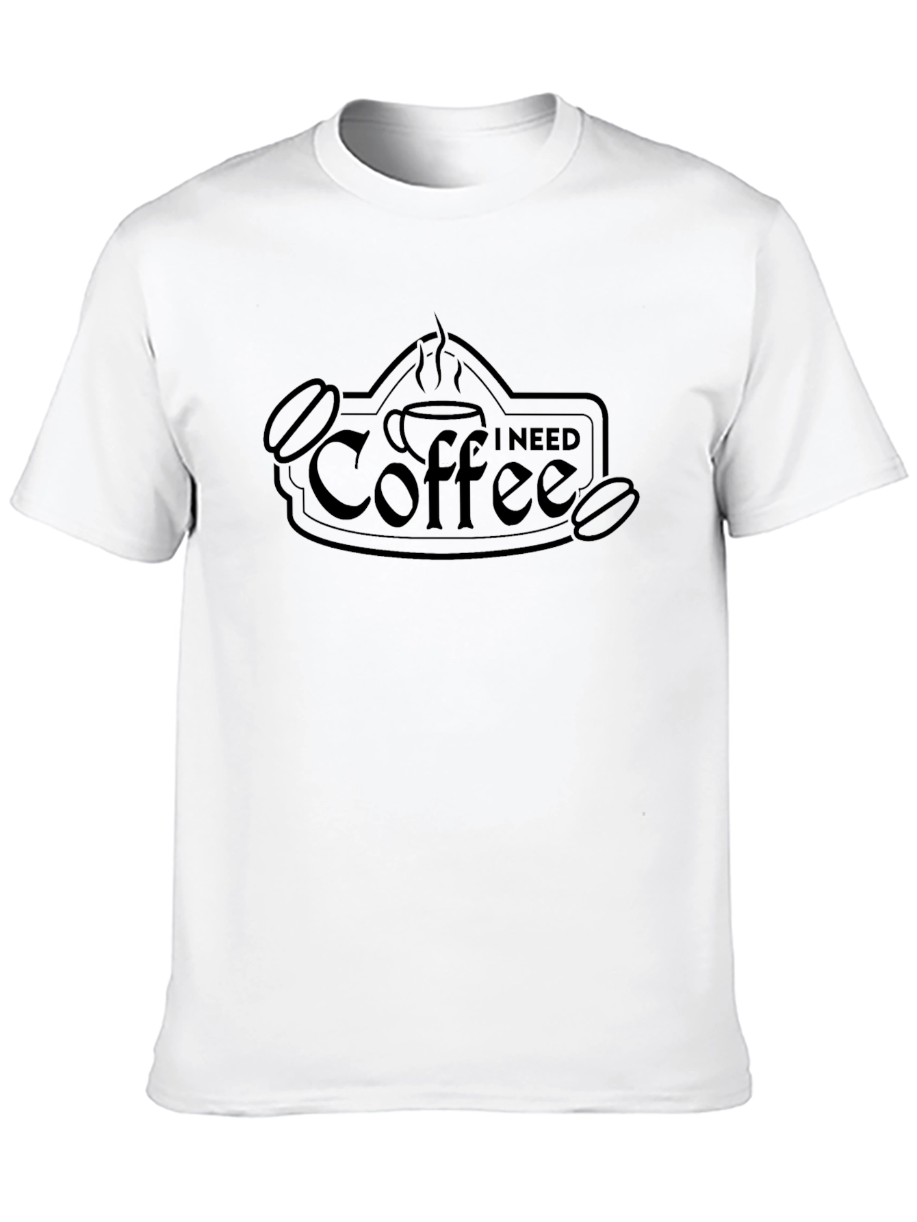 I Need Coffee Graphic Black T-Shirt