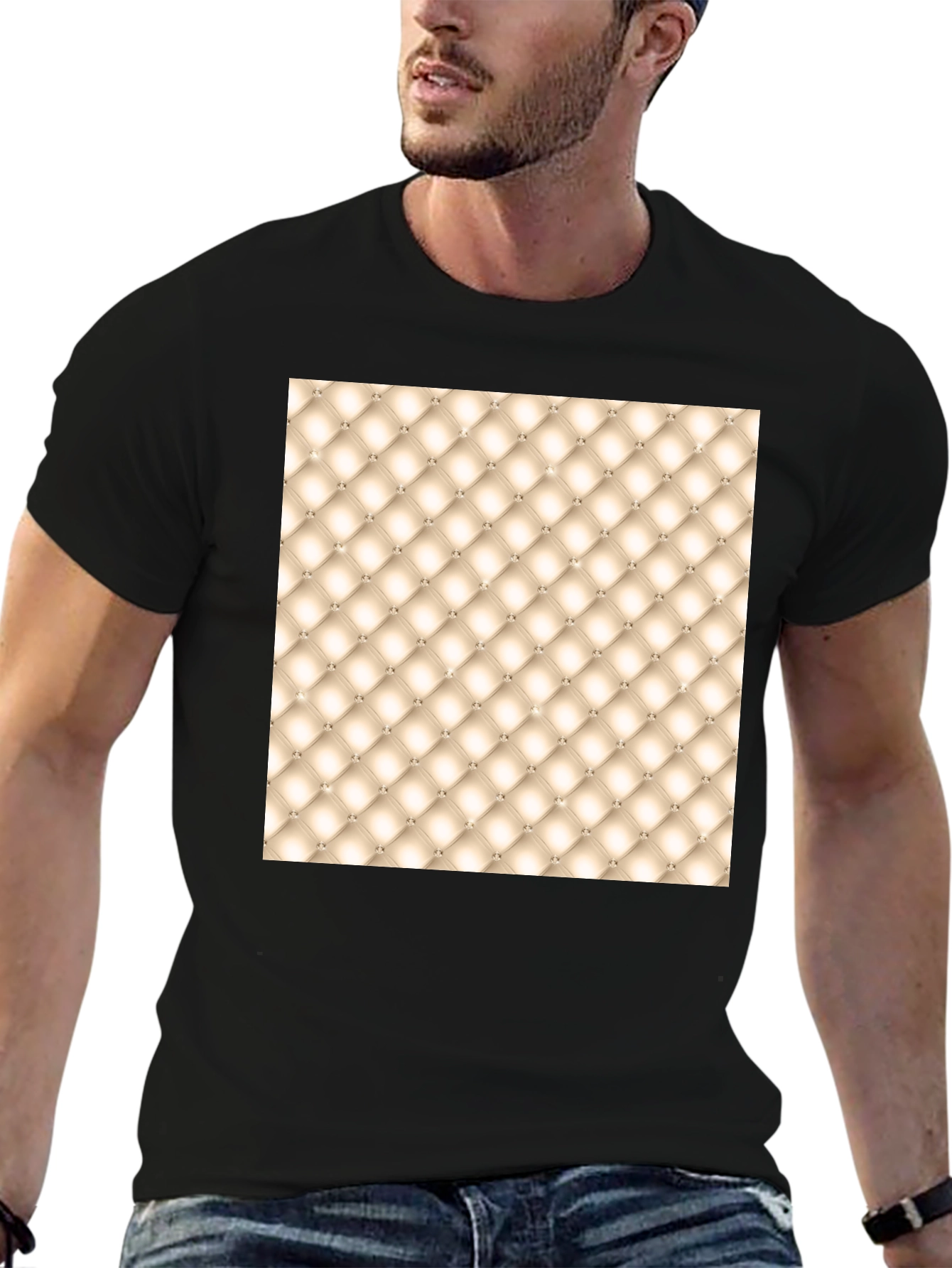 Tufted Pattern Graphic Tee - Unique Style