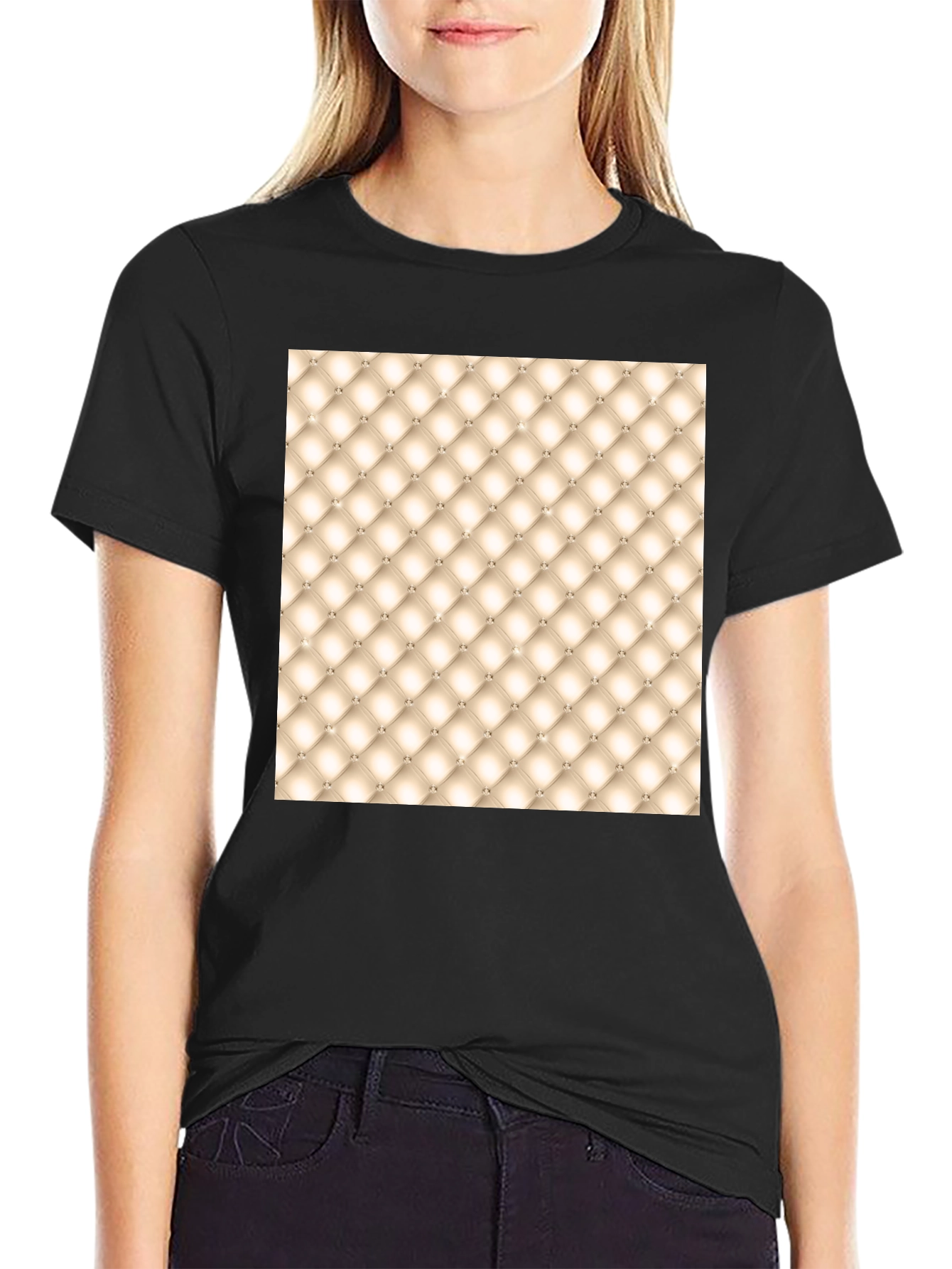 Tufted Pattern Graphic Tee - Unique Style