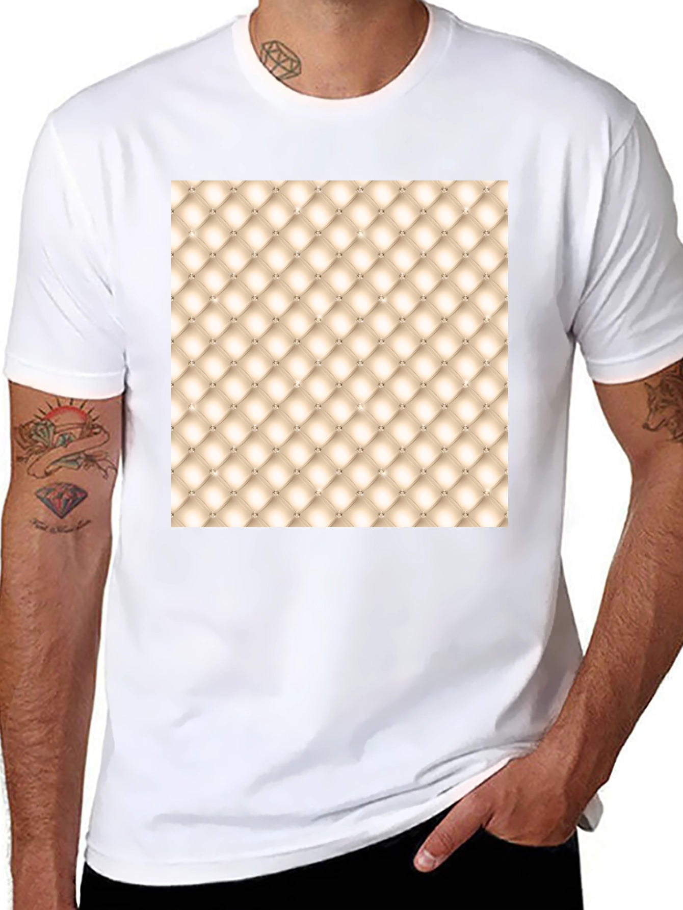 Tufted Pattern Graphic Tee - Unique Style