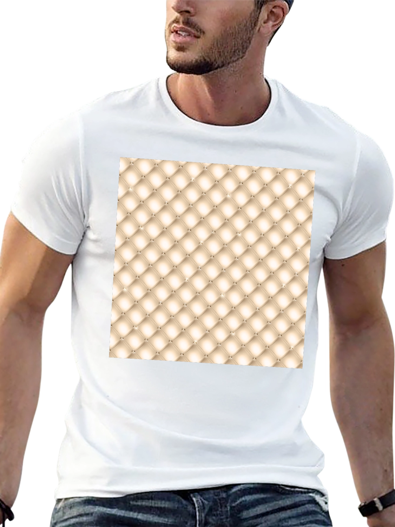 Tufted Pattern Graphic Tee - Unique Style