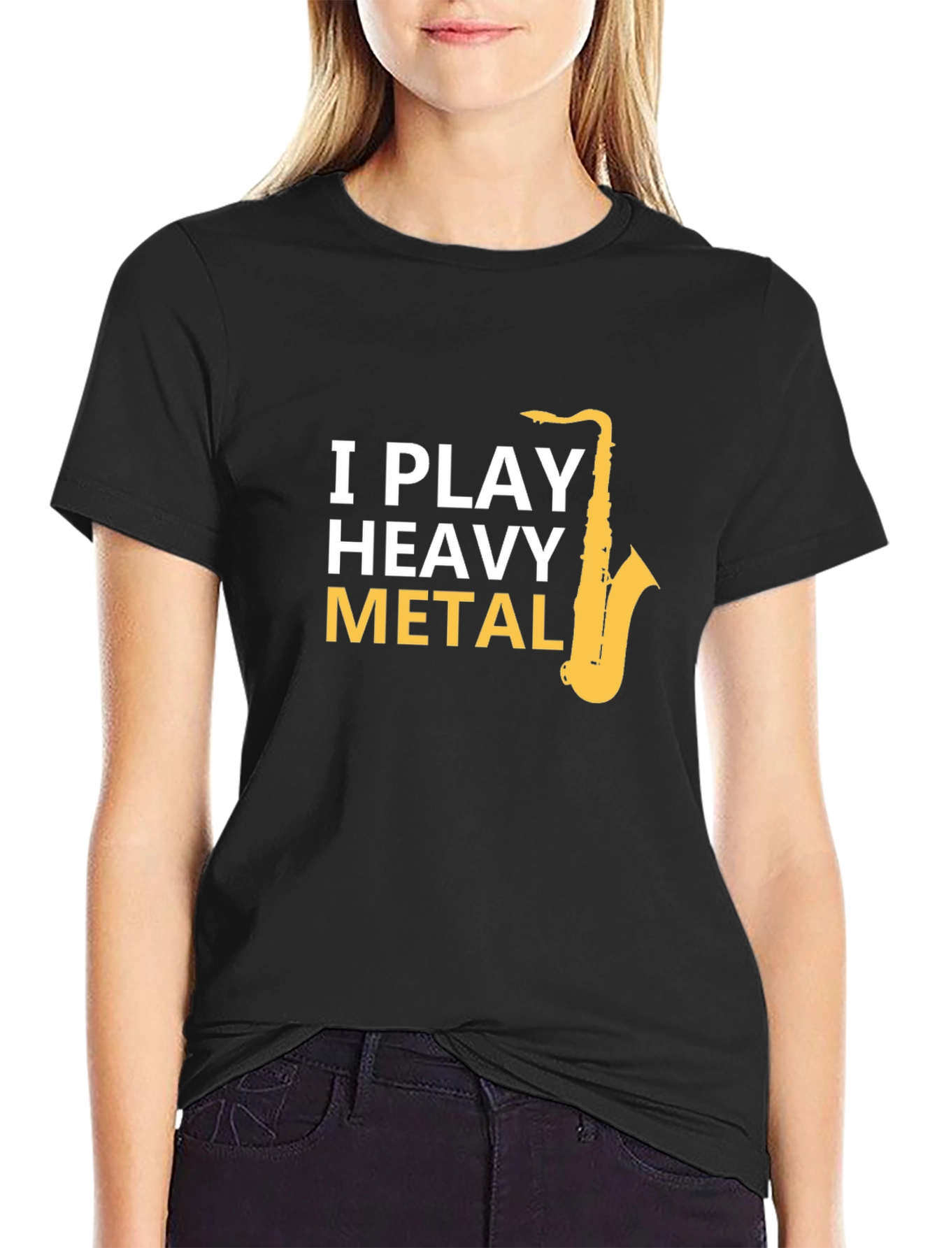 I Play Heavy Metal Saxophone Black T-Shirt