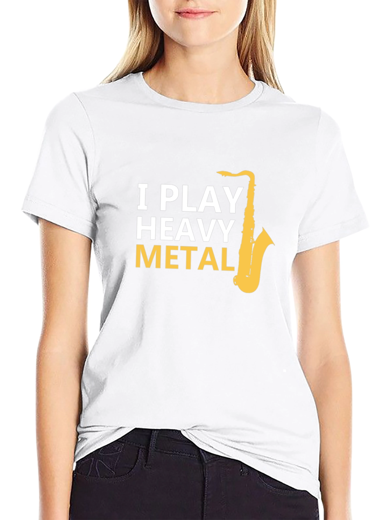 I Play Heavy Metal Saxophone Black T-Shirt