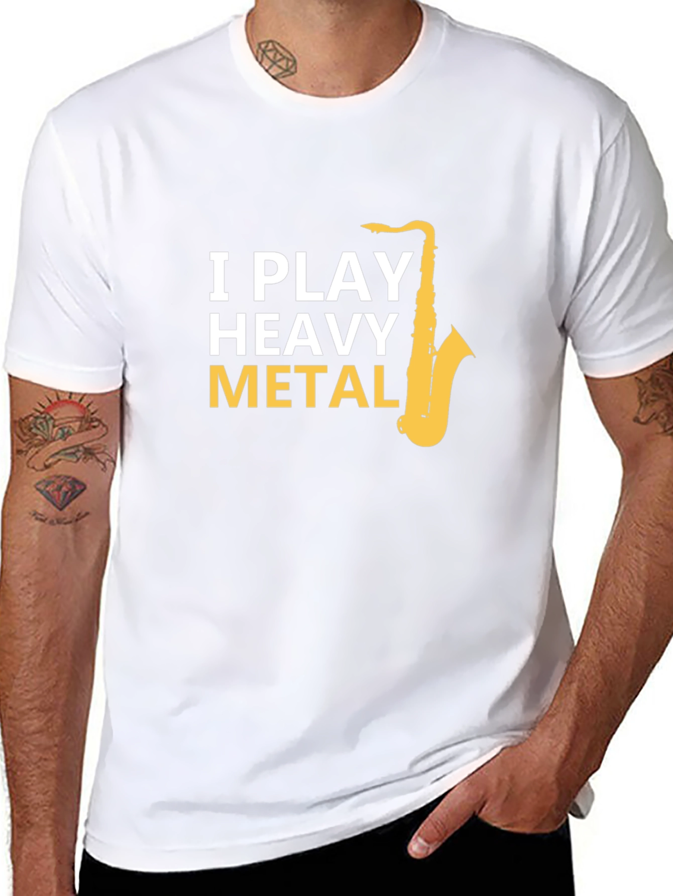 I Play Heavy Metal Saxophone Black T-Shirt