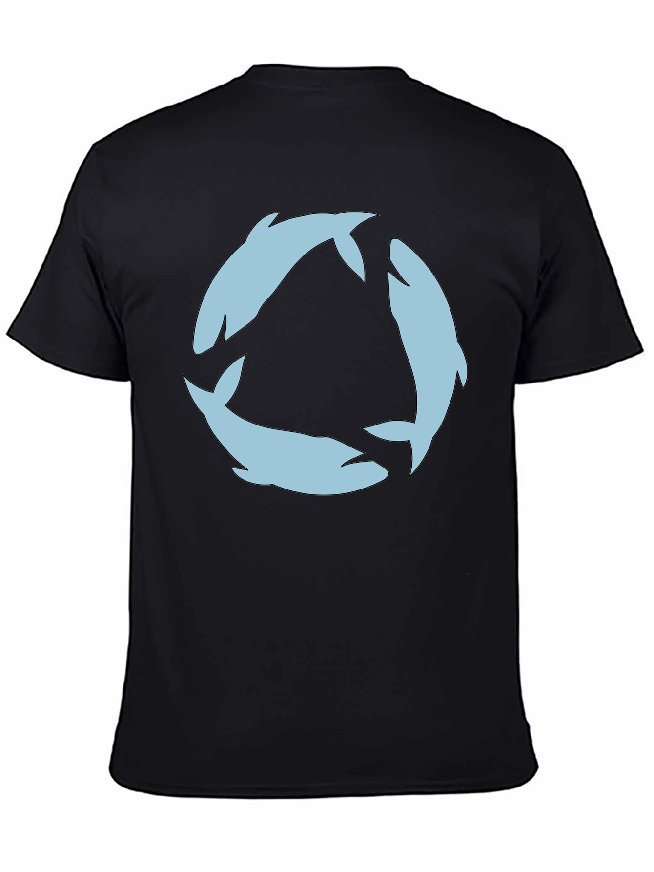 Circular Dolphin Graphic Tee - Black