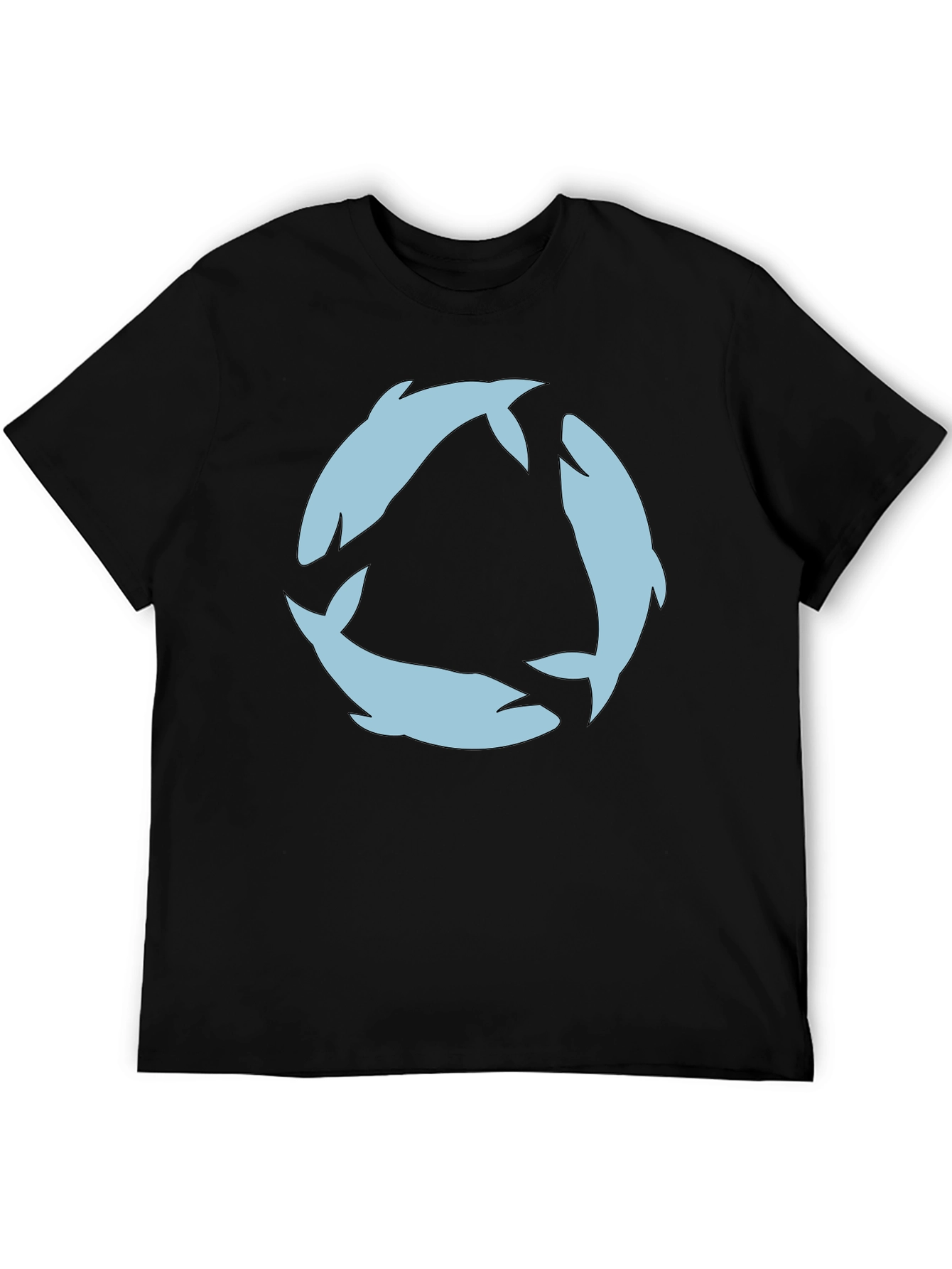 Circular Dolphin Graphic Tee - Black