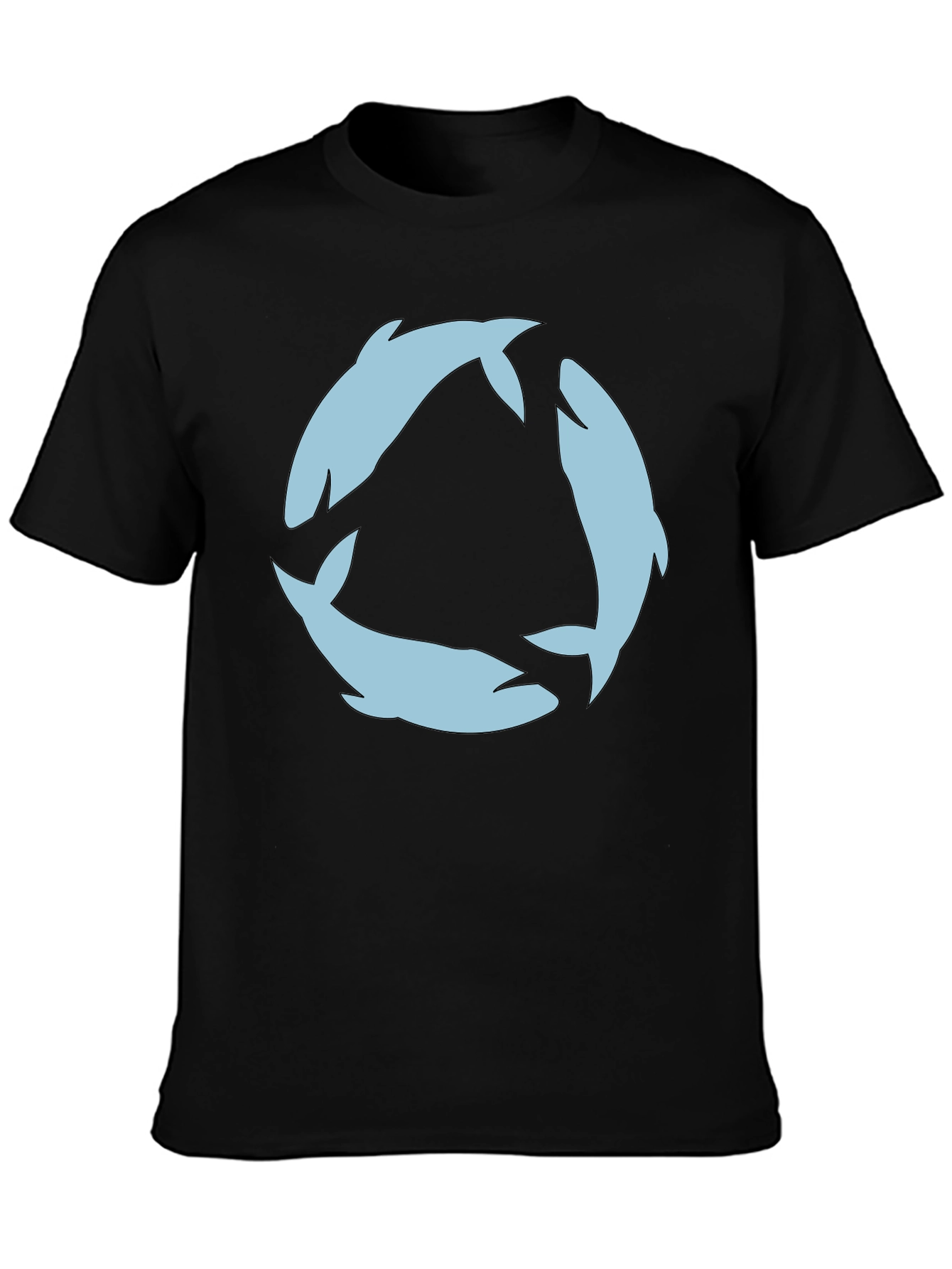 Circular Dolphin Graphic Tee - Black