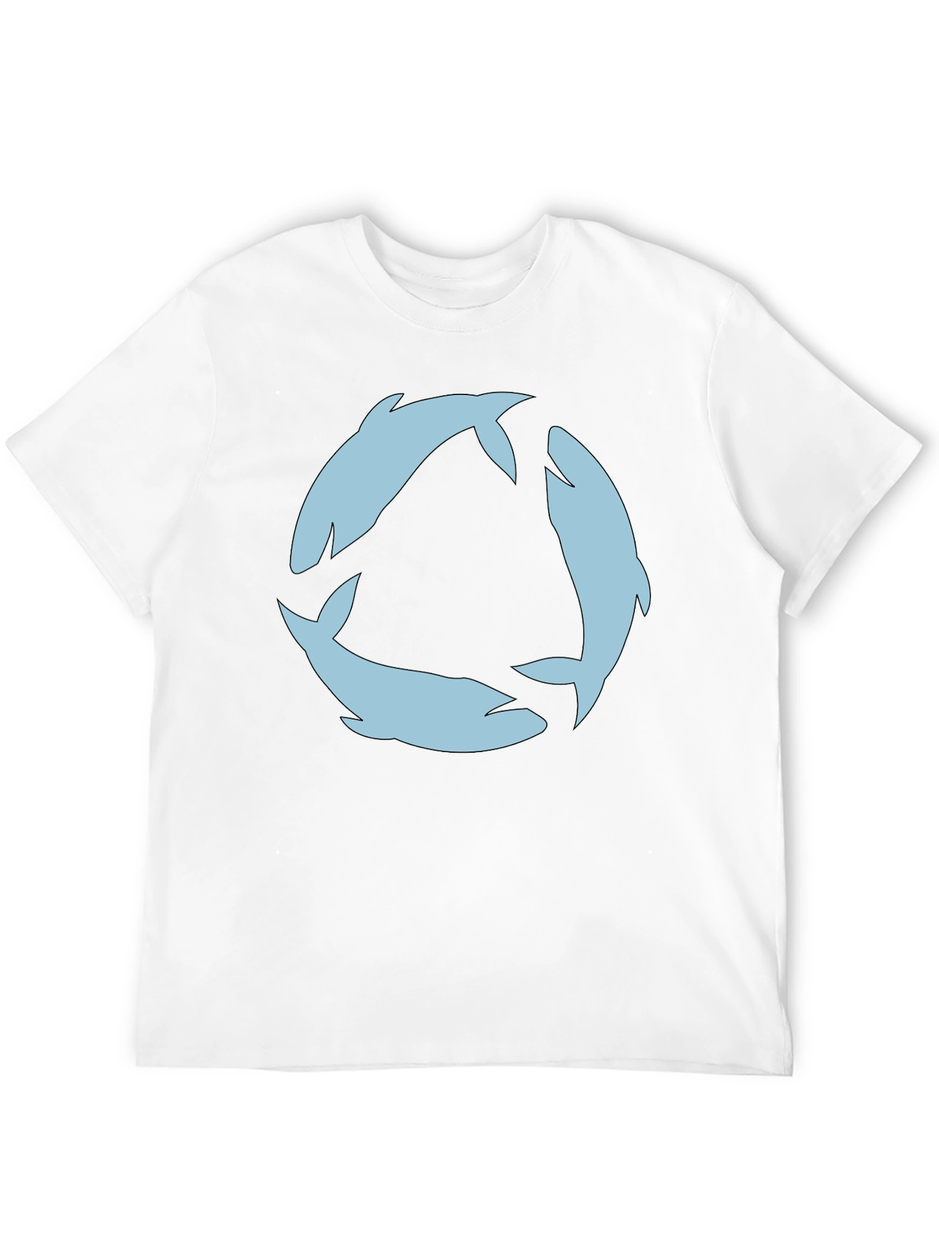 Circular Dolphin Graphic Tee - Black