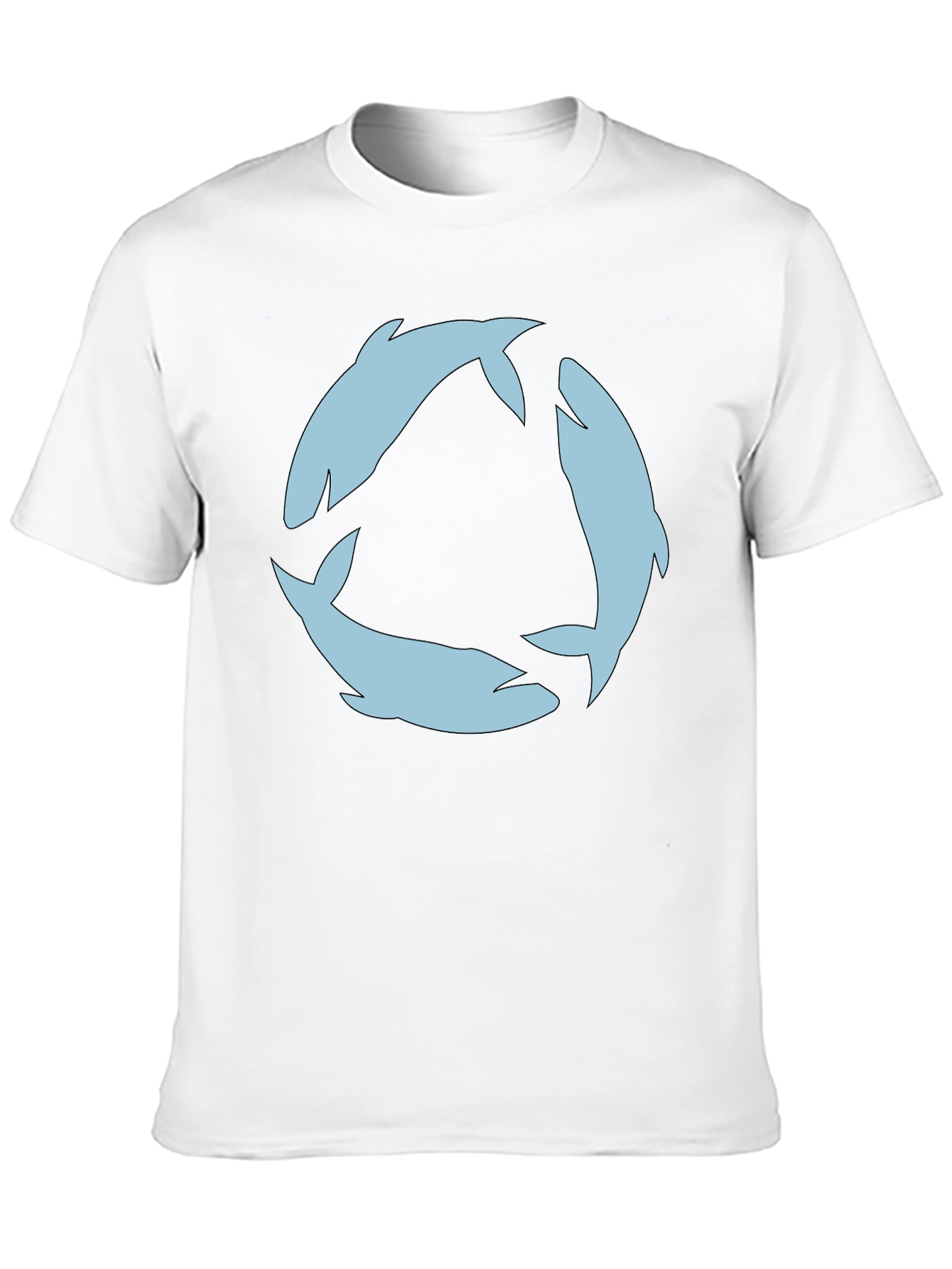 Circular Dolphin Graphic Tee - Black