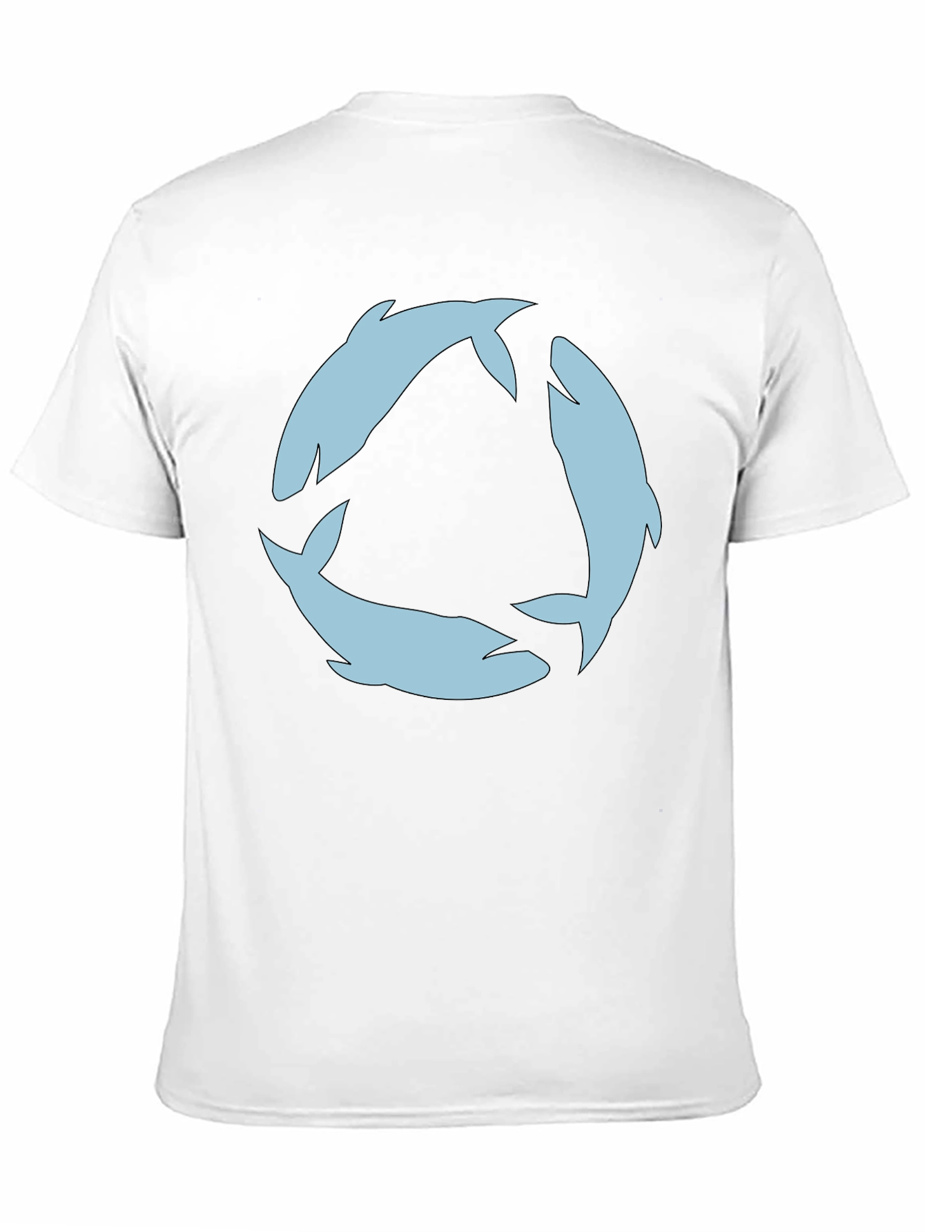 Circular Dolphin Graphic Tee - Black