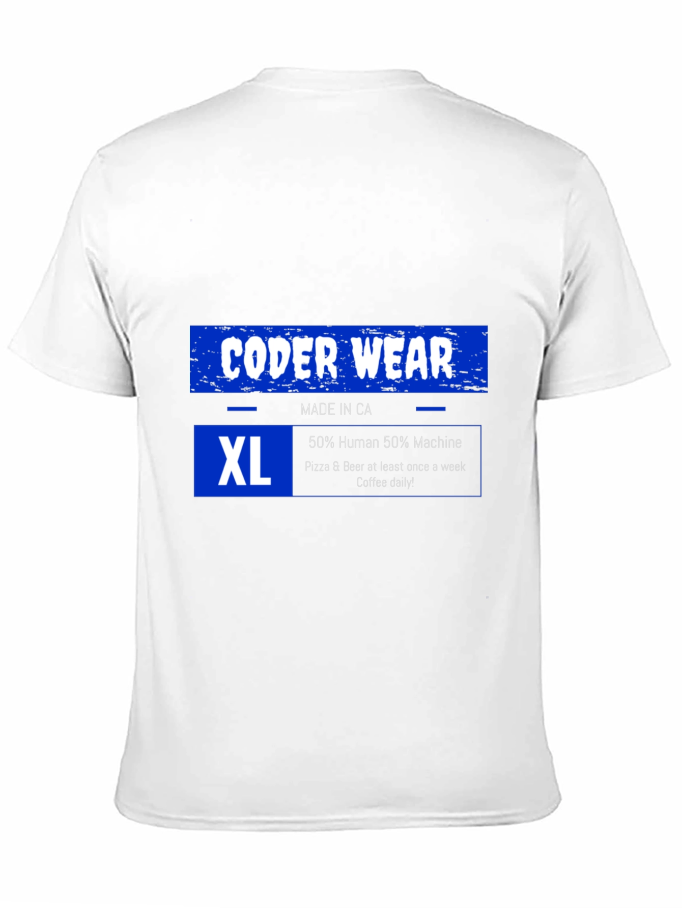 Coder Wear XL T-Shirt: 50% Human 50% Machine
