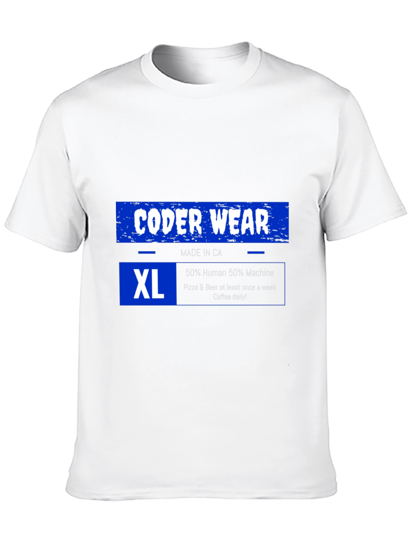 Coder Wear XL T-Shirt: 50% Human 50% Machine