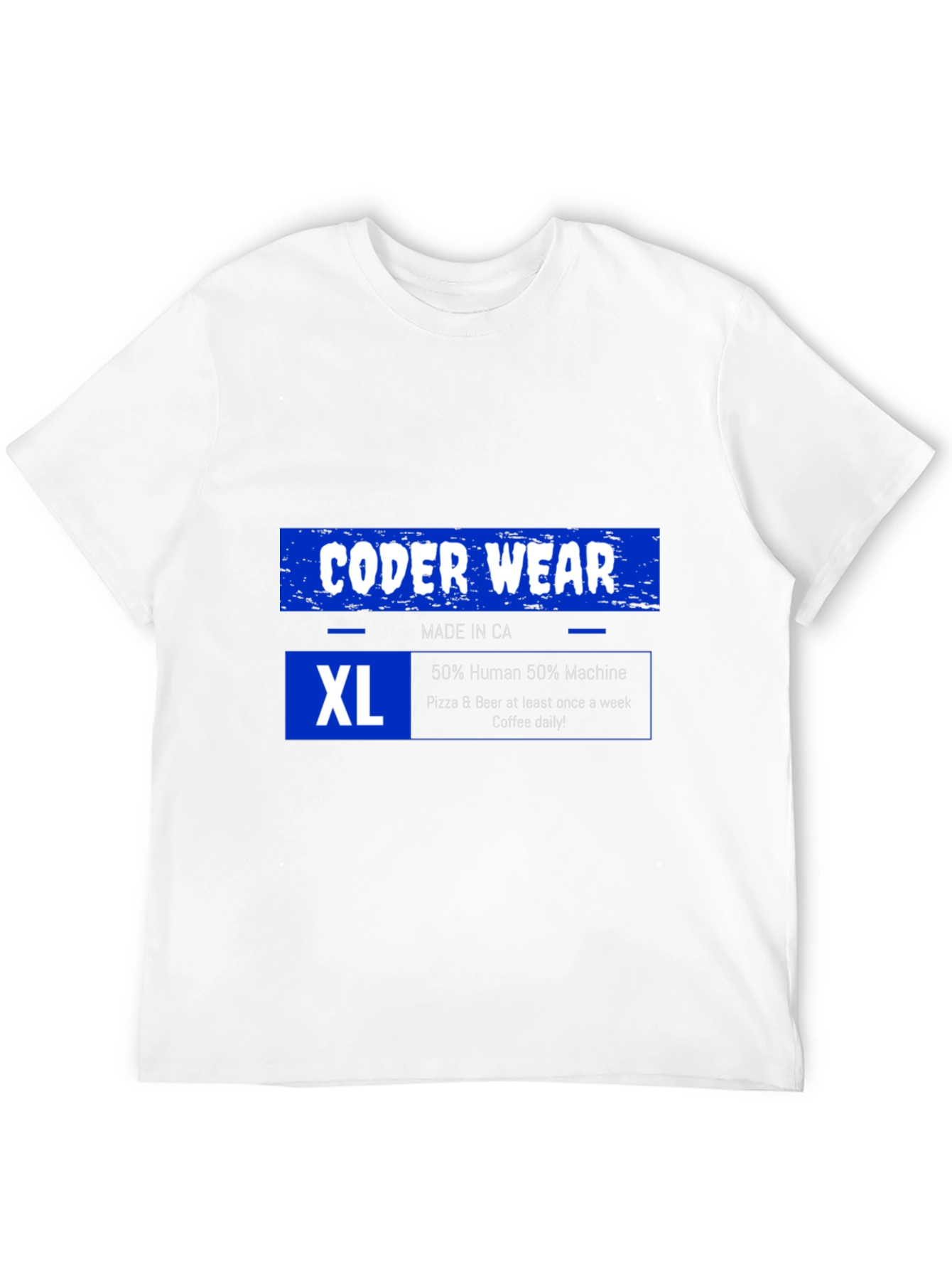 Coder Wear XL T-Shirt: 50% Human 50% Machine