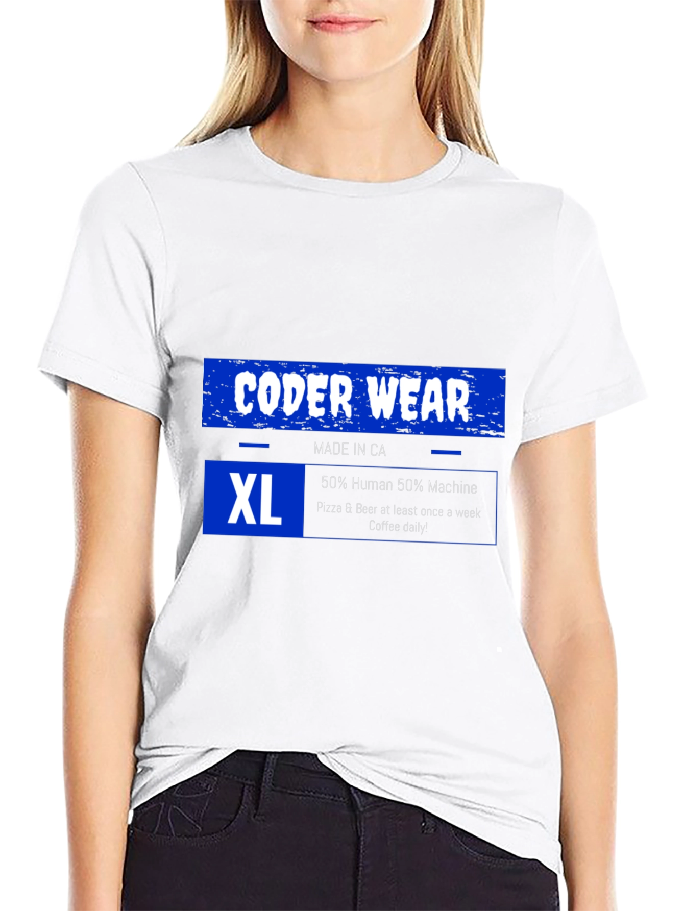 Coder Wear XL T-Shirt: 50% Human 50% Machine