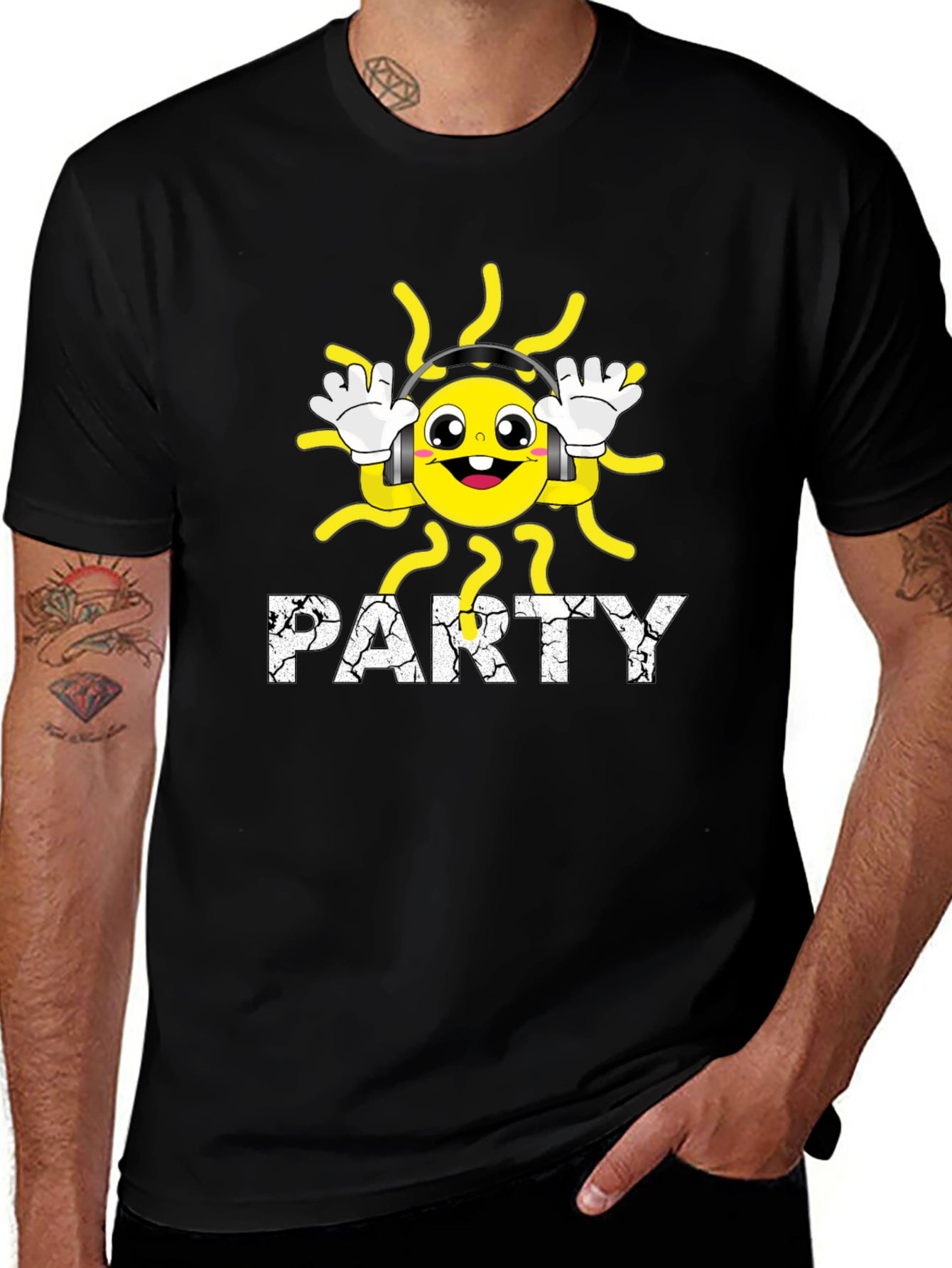 Party Sun Black T-Shirt