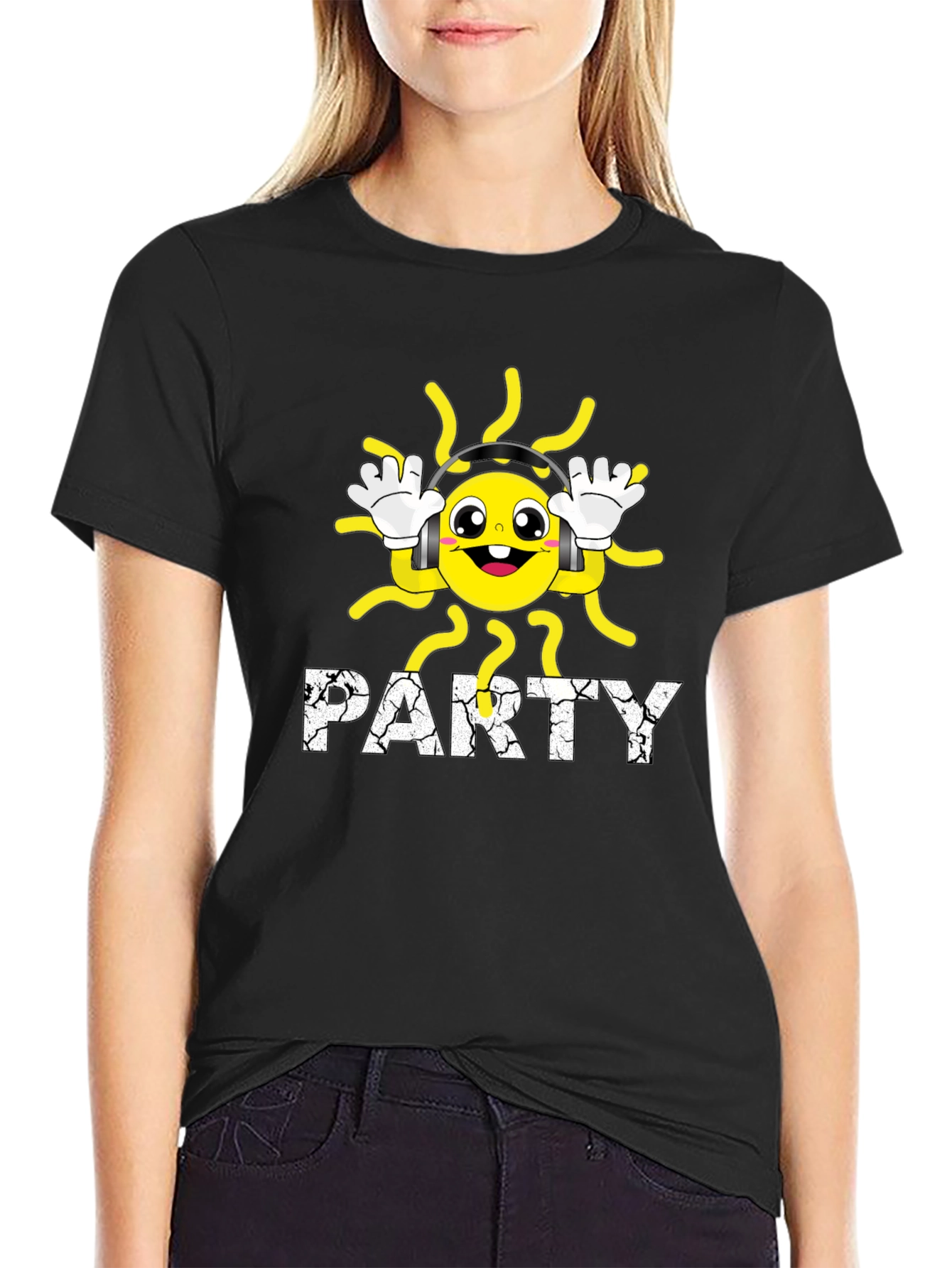 Party Sun Black T-Shirt