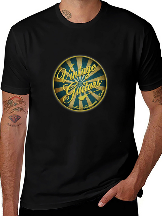 Vintage Guitars Black T-Shirt