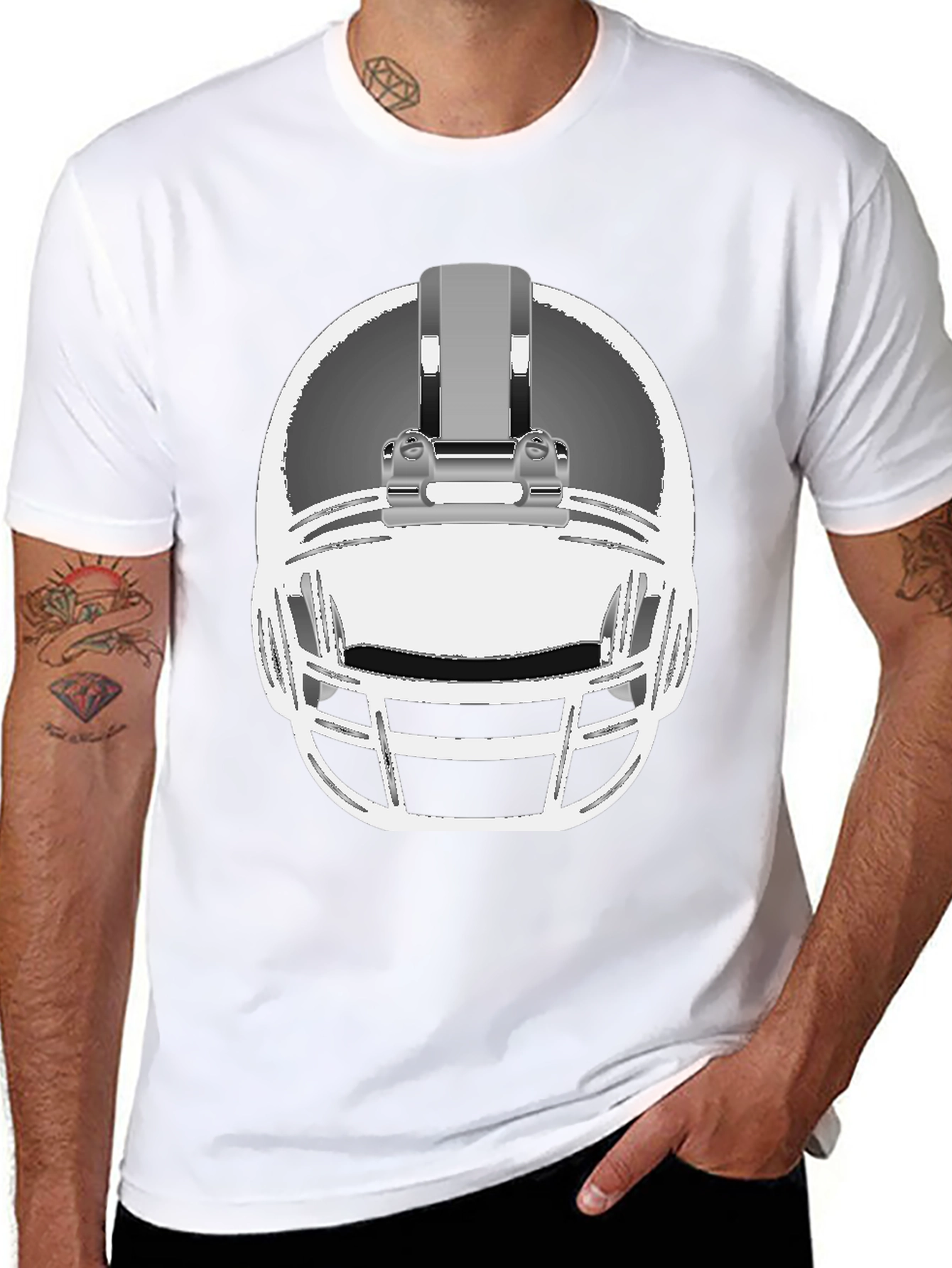Football Helmet Graphic Tee - Black