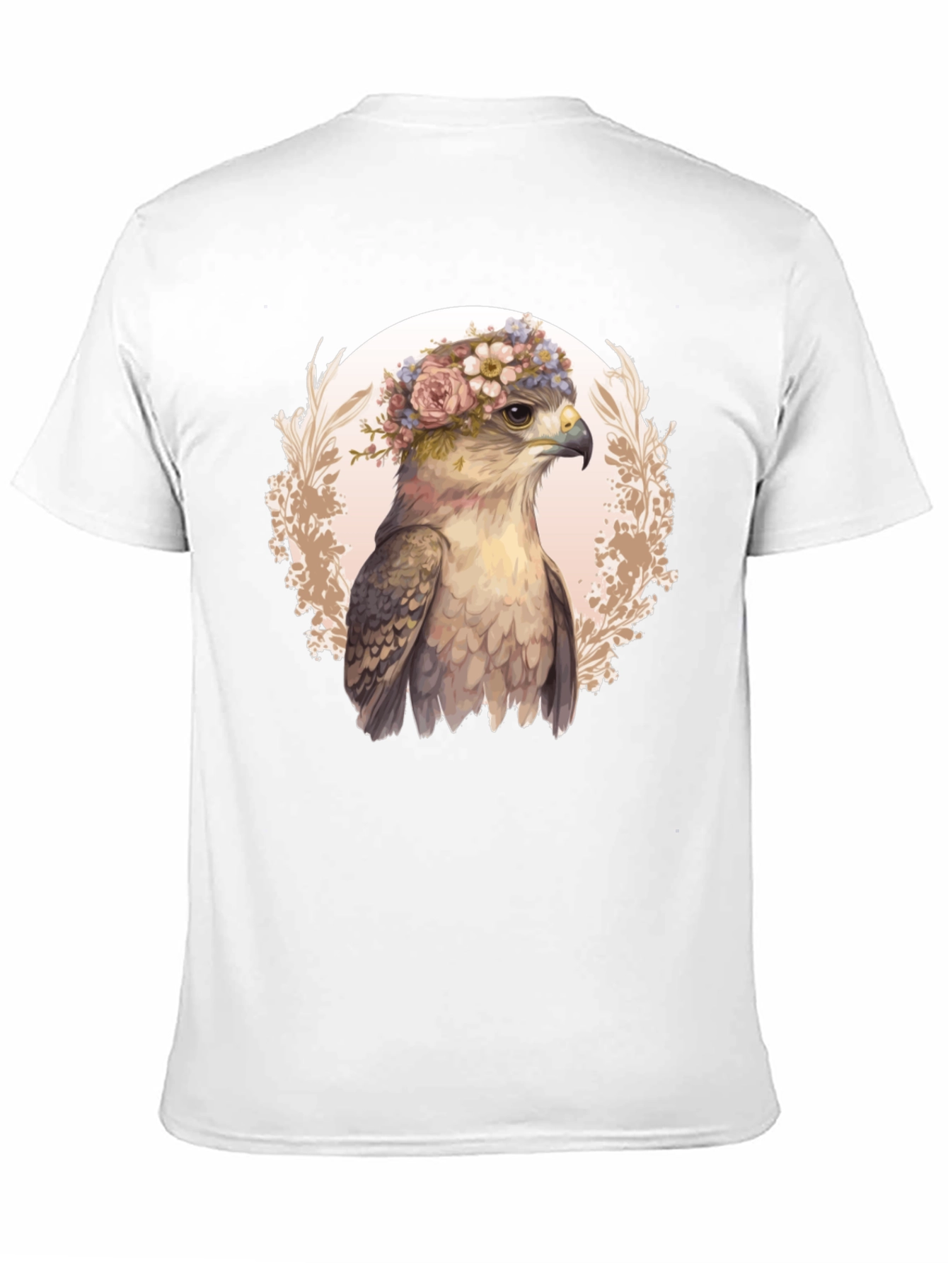 Floral Crown Hawk Graphic Tee - Black