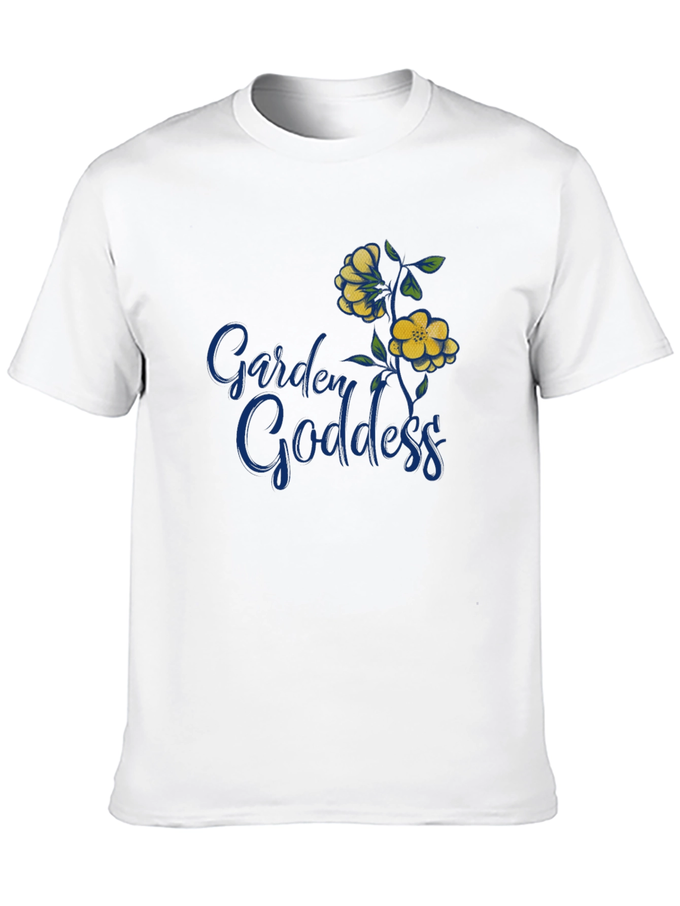 Garden Goddess Graphic Tee - Black Cotton Shirt