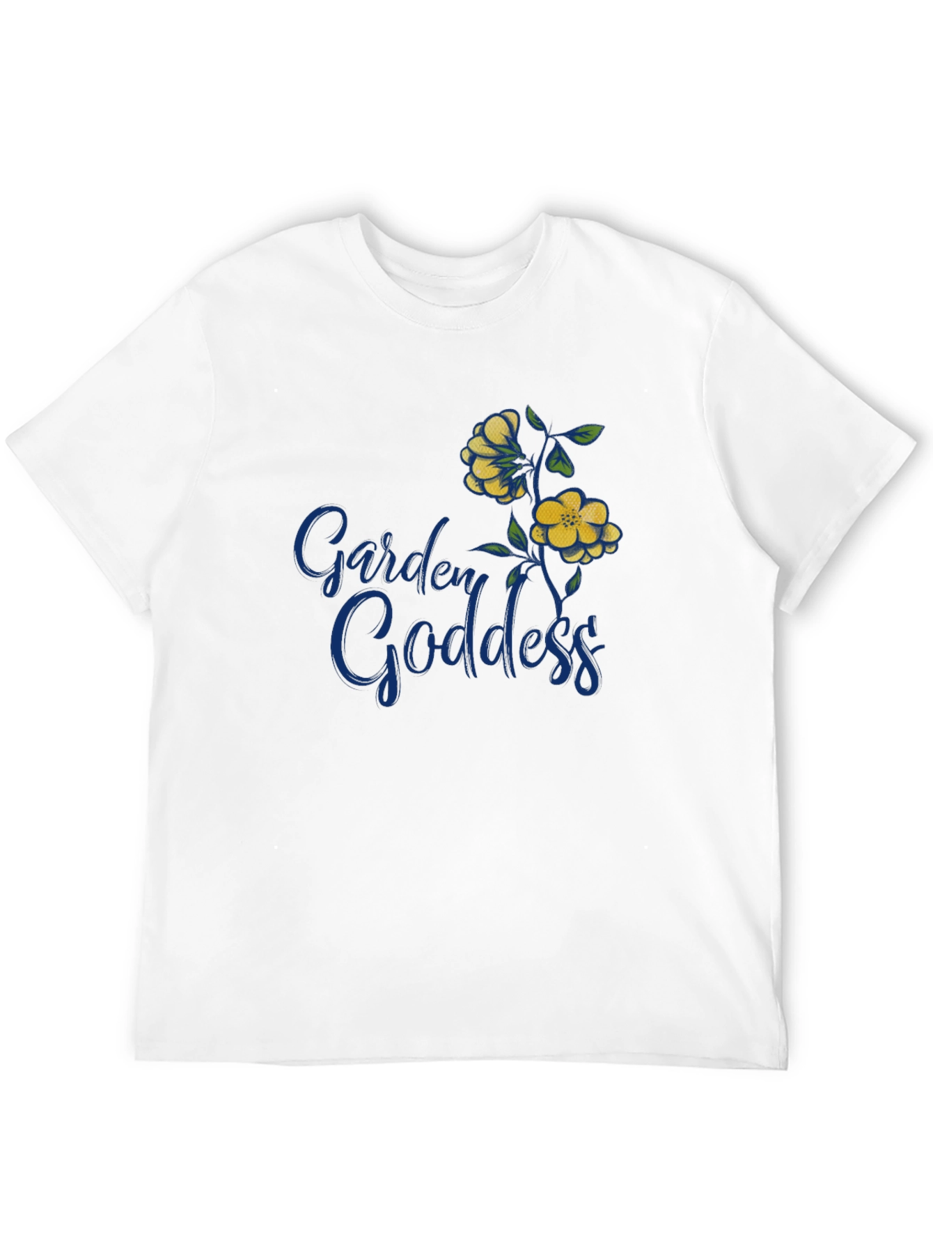 Garden Goddess Graphic Tee - Black Cotton Shirt