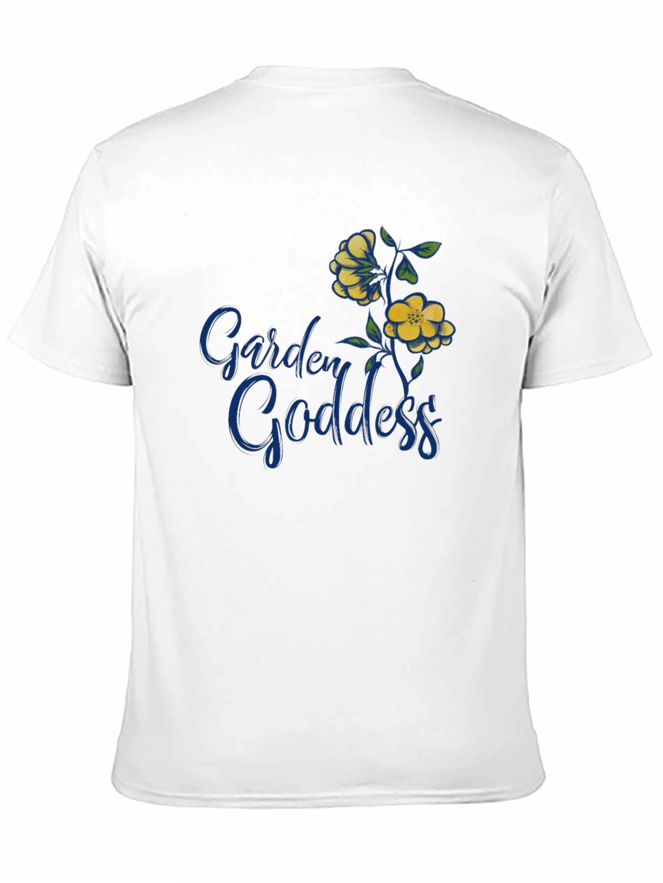 Garden Goddess Graphic Tee - Black Cotton Shirt