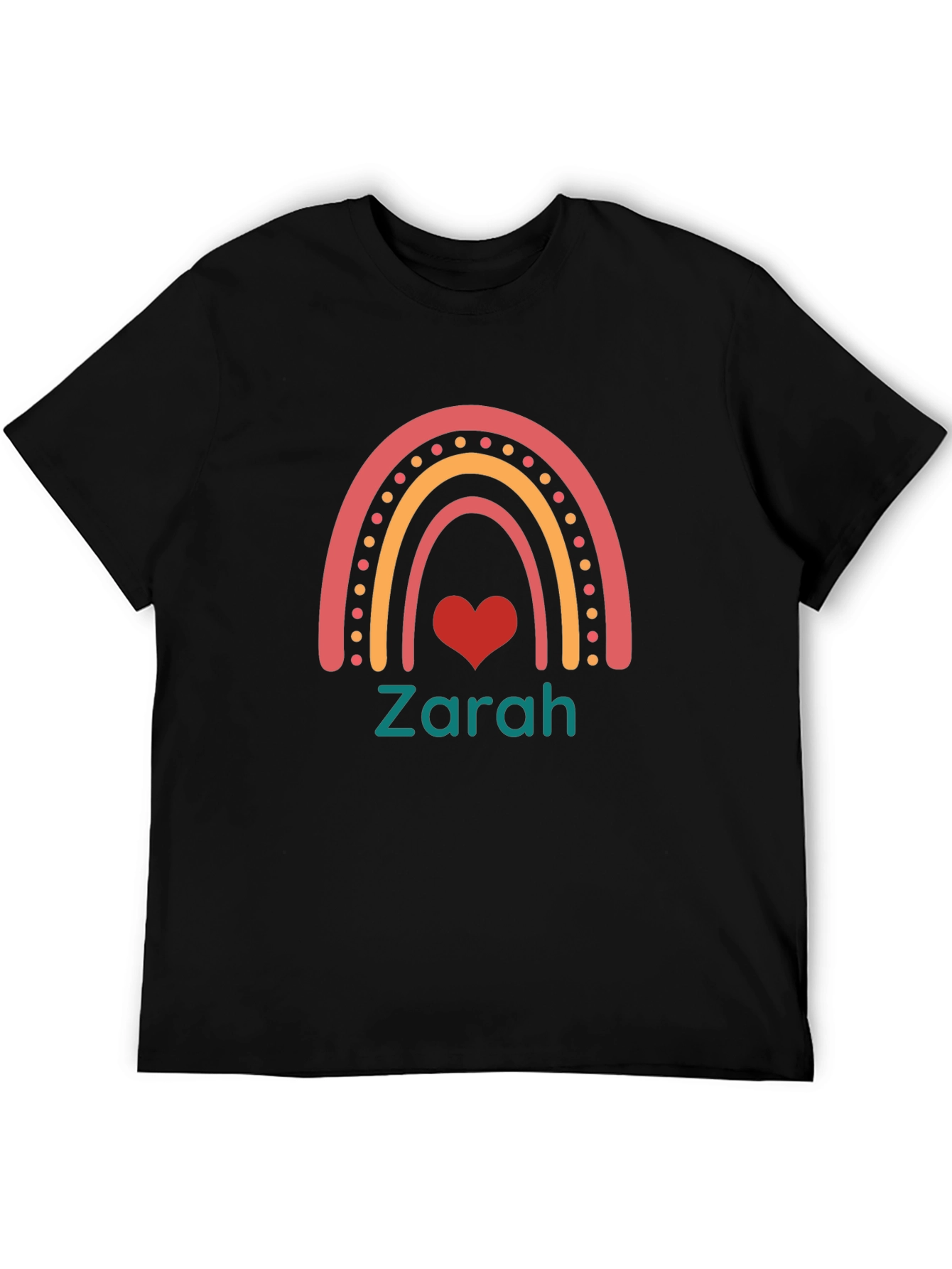 Personalized Rainbow Heart T-Shirt - Zarah