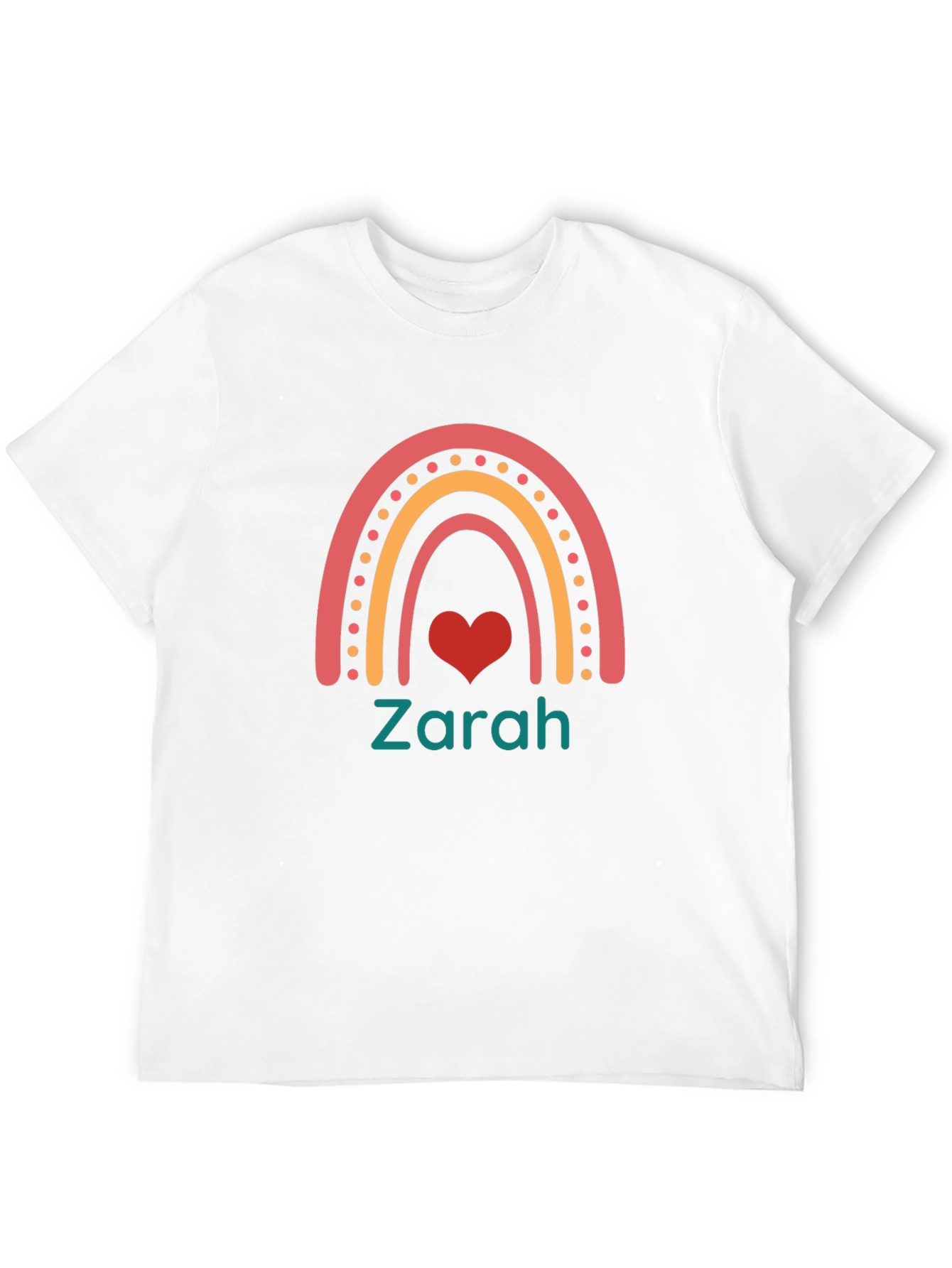 Personalized Rainbow Heart T-Shirt - Zarah