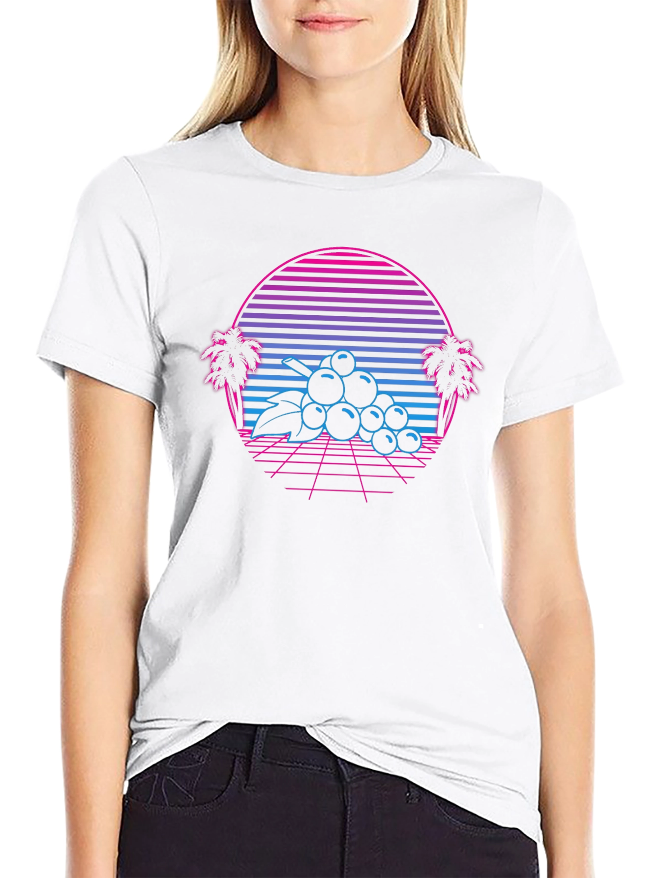 Retro Wave Grapes T-Shirt - 80s Style Graphic Tee