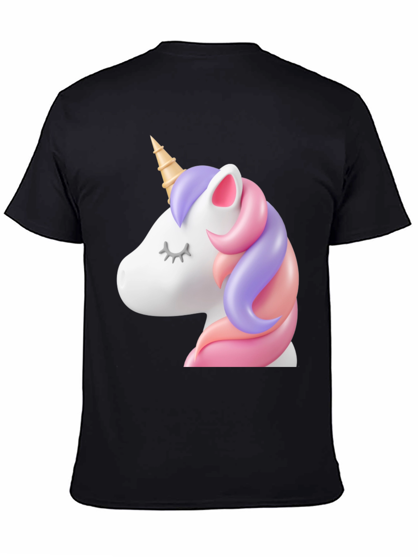 Unicorn Graphic Print Crew Neck T-Shirt