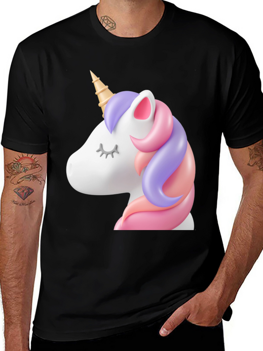 Unicorn Graphic Print Crew Neck T-Shirt