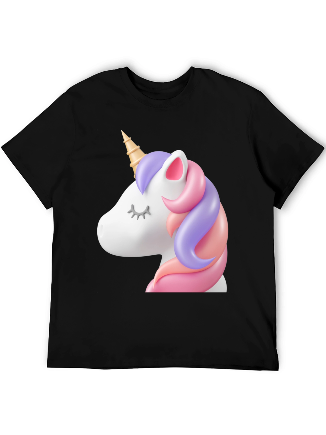 Unicorn Graphic Print Crew Neck T-Shirt