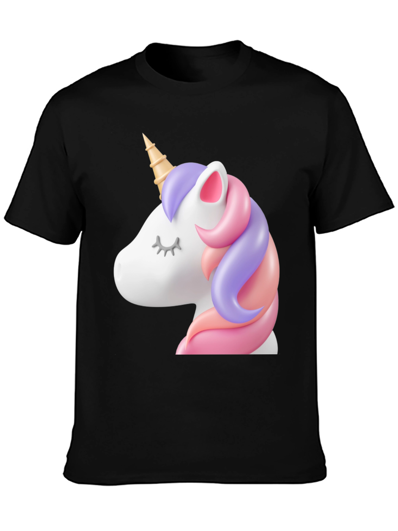 Unicorn Graphic Print Crew Neck T-Shirt
