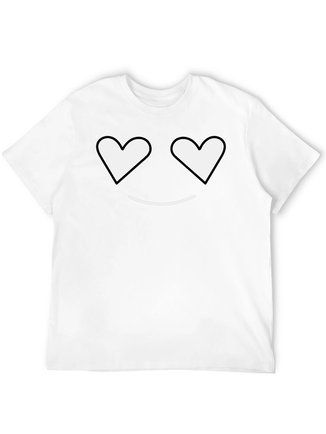 Heart Eyes Smiley Black T-Shirt