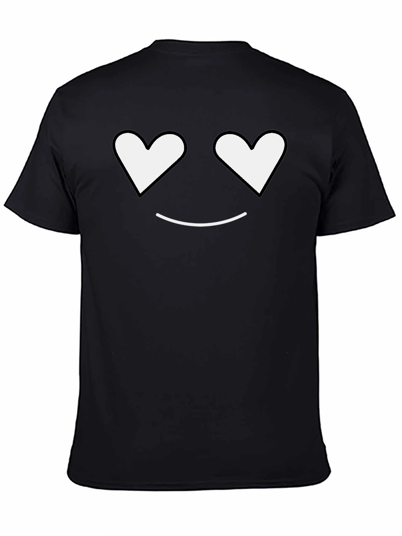 Heart Eyes Smiley Black T-Shirt
