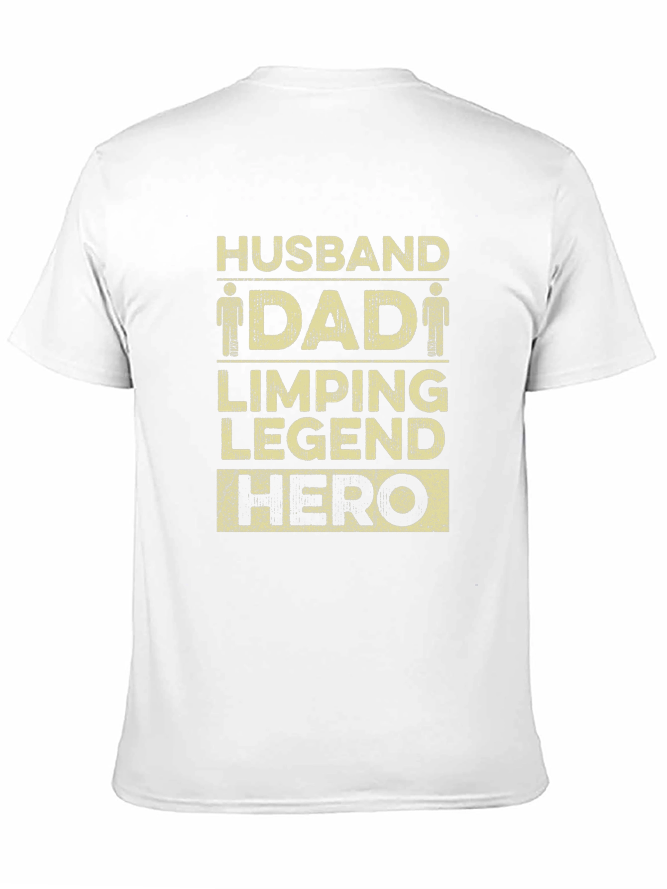 Husband Dad Limping Legend Hero Black T-Shirt