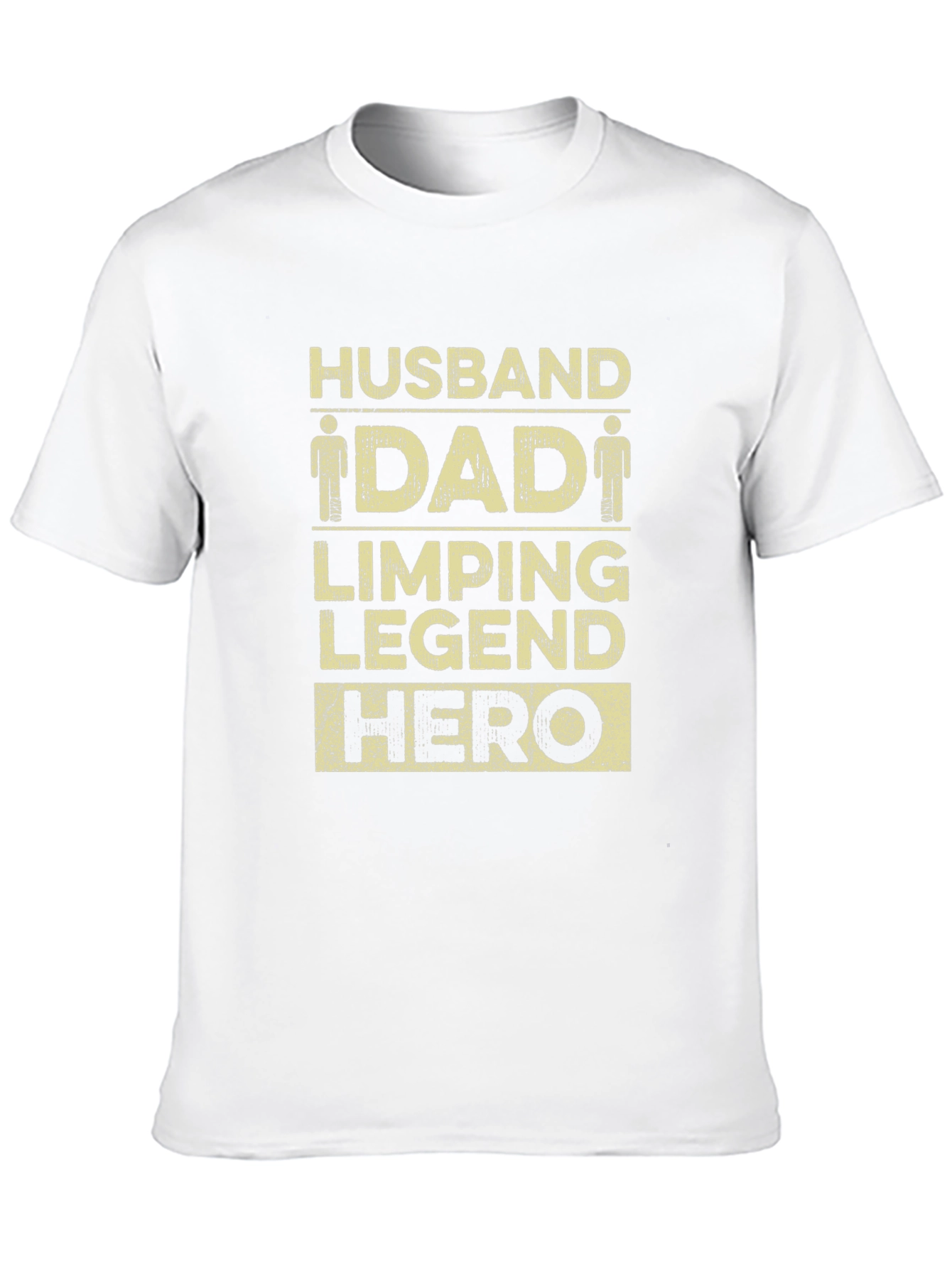 Husband Dad Limping Legend Hero Black T-Shirt