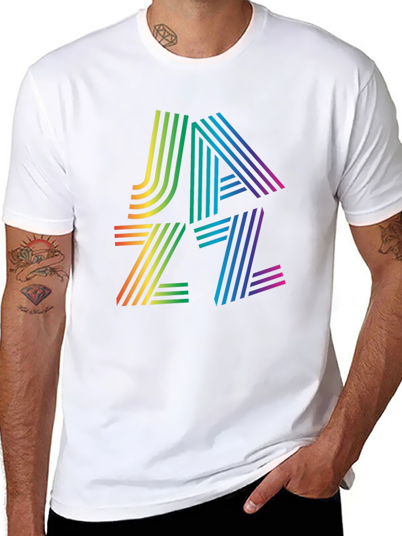 Rainbow Jazz Graphic T-Shirt - Cool & Stylish