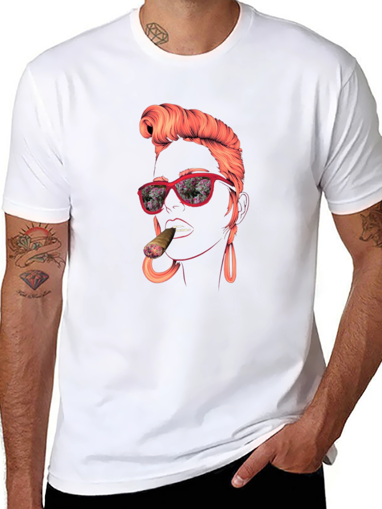 Retro Lady Graphic Tee - Cool Unique Design