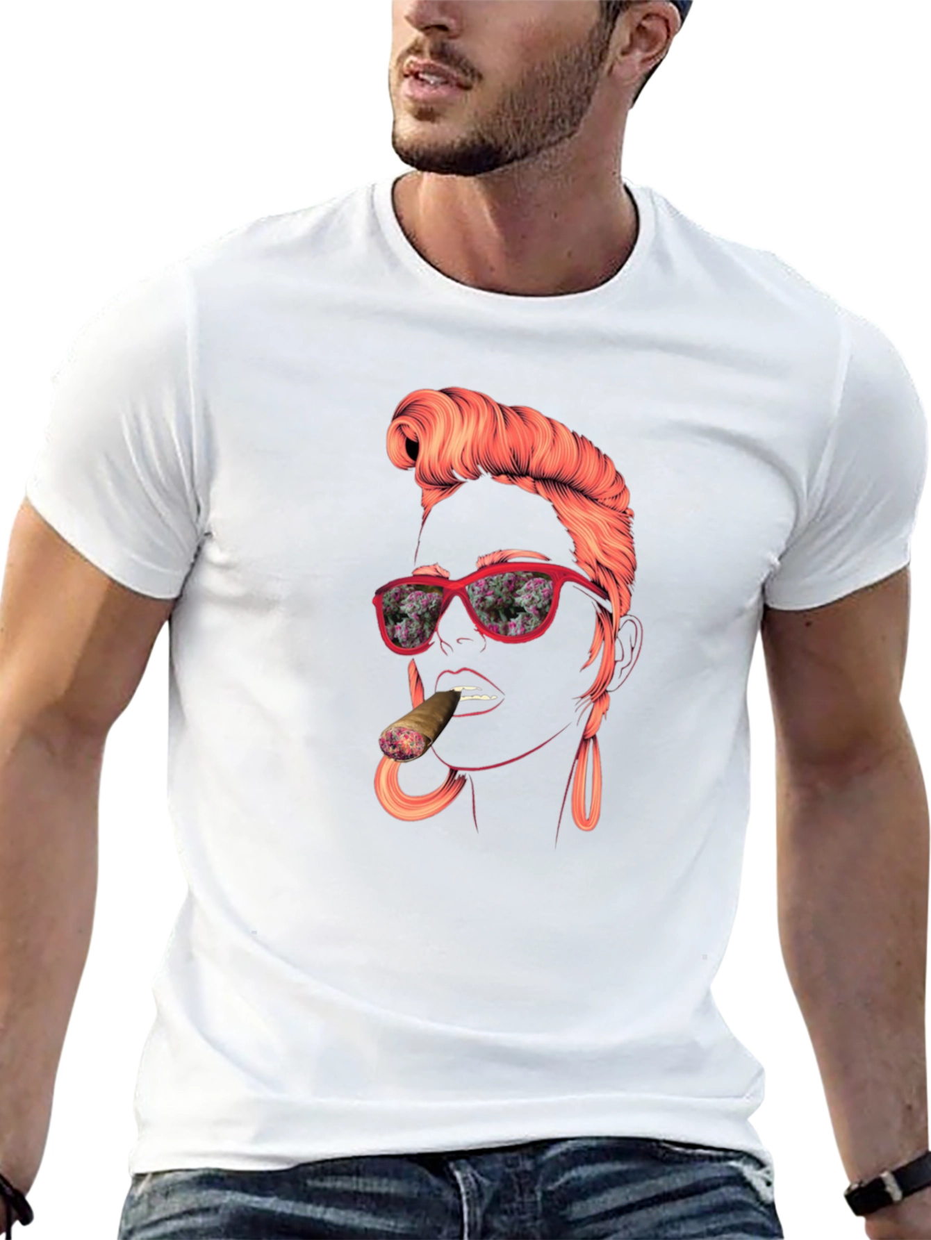Retro Lady Graphic Tee - Cool Unique Design