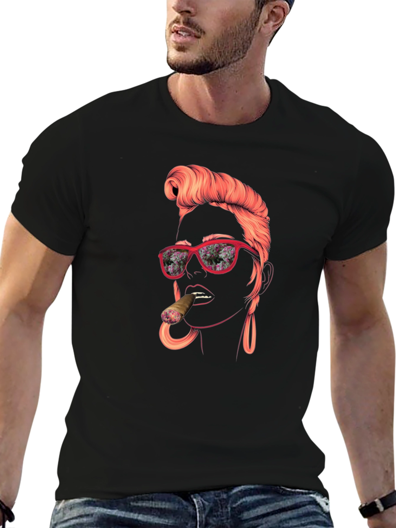 Retro Lady Graphic Tee - Cool Unique Design