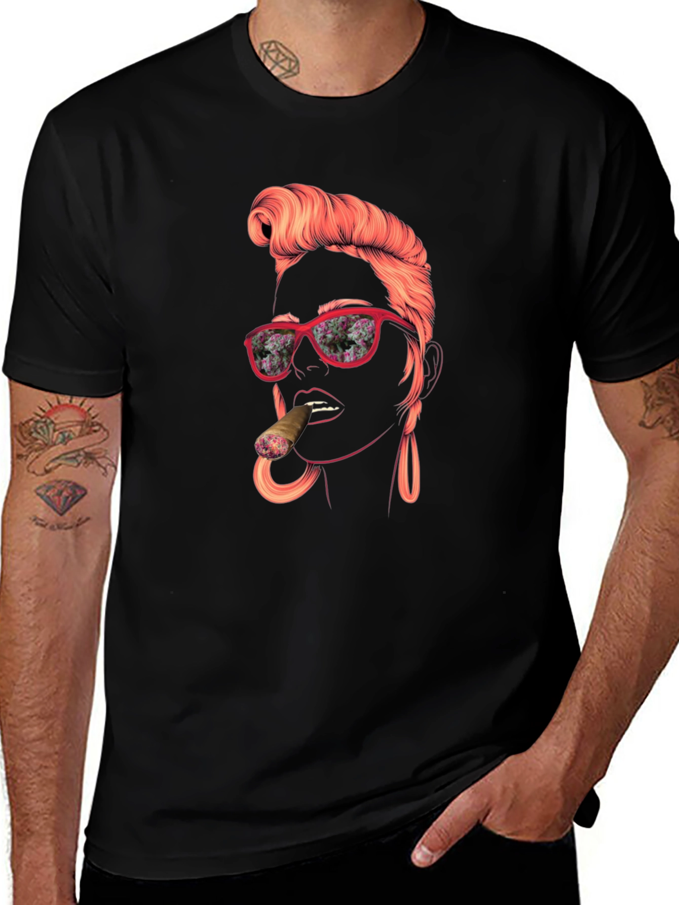 Retro Lady Graphic Tee - Cool Unique Design